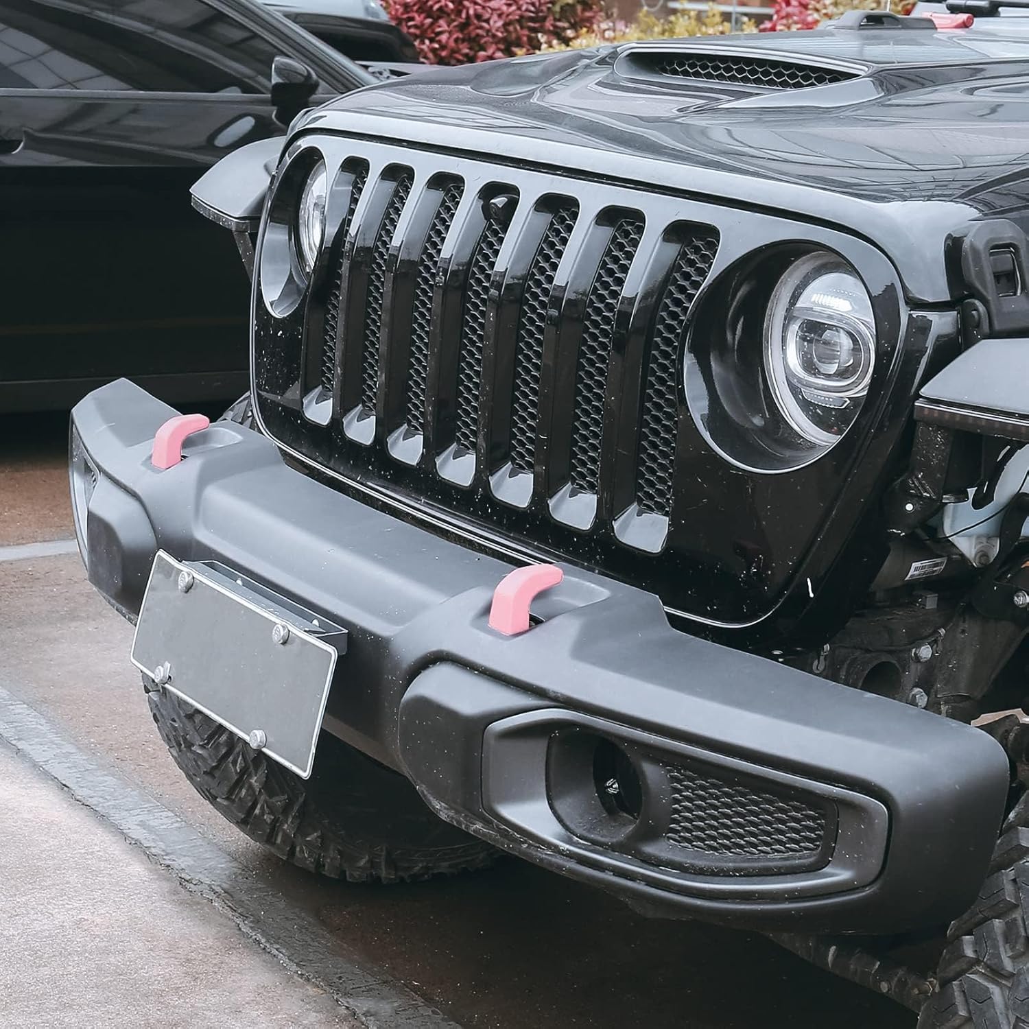 Cubiertas de gancho de remolque de parachoques de fábrica para Jeep Wrangler JK JL Gladiator TJ, protector de gancho de remolque rosa Jeep Wrangler