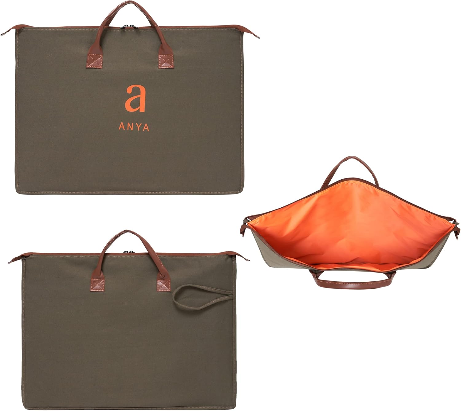 ANYA Bolsa de portafolio de arte, estuche de transporte para artistas, bolsa de almacenamiento para obras de arte, carteles con cremallera y asas,