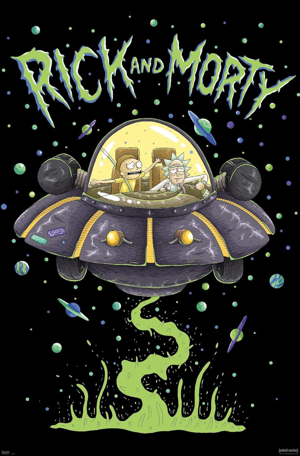 Trends International Rick And Morty – Póster de pared de barco, 14.725 x 22.375 pulgadas, multicolor