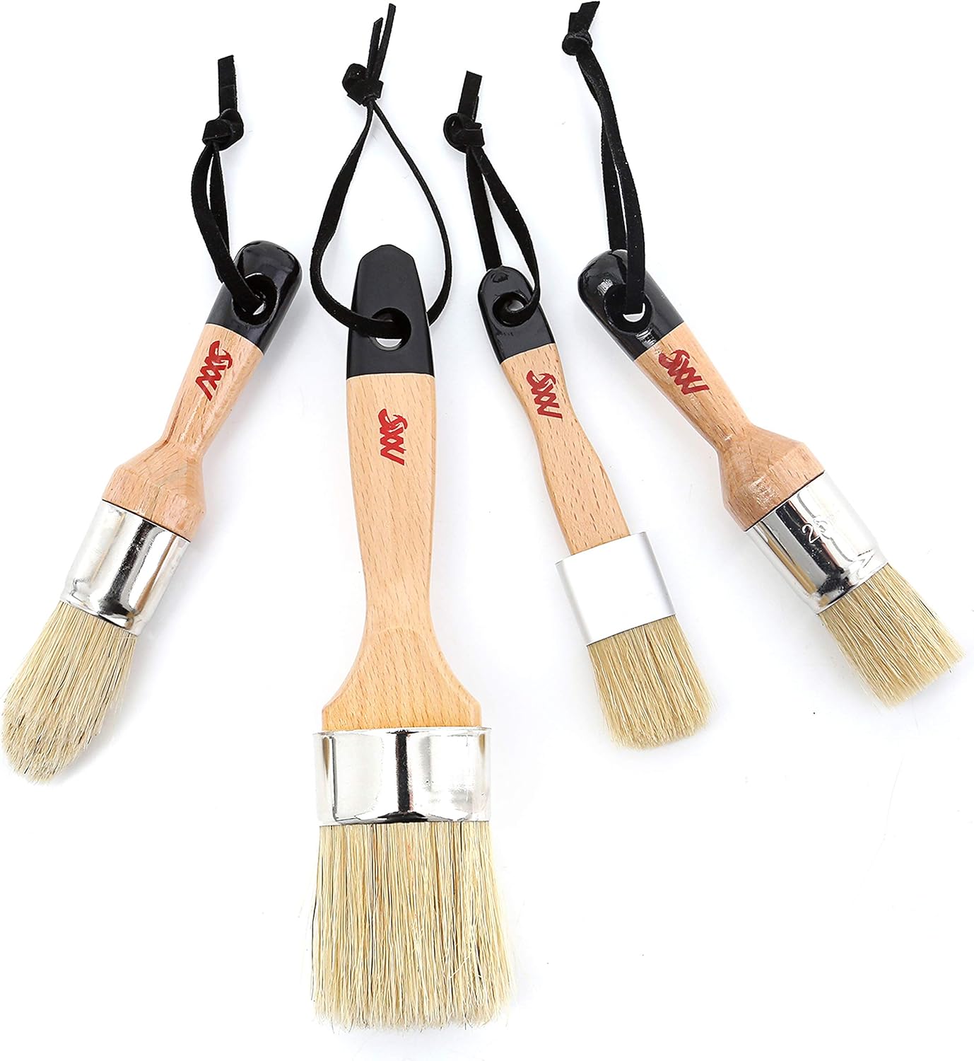Juego de 4 pinceles de cera de tiza, incluye 3 pinceles pequeños para pintura de muebles y 1 pincel de tiza grande, juego de pinceles de pintura de