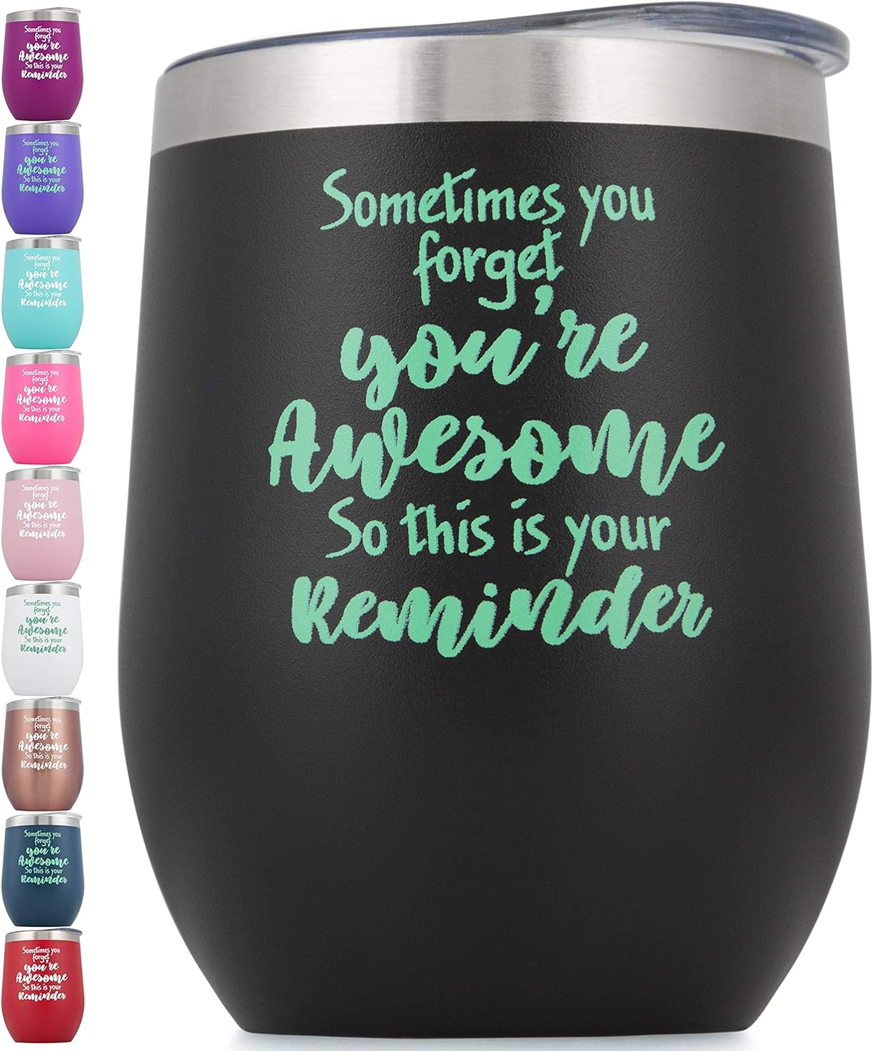 Vaso de vino con frase “You’re Awesome con refranes para mujeres, regalos de agradecimiento”, regalos inspiradores para mujeres, ella, mejor amiga,