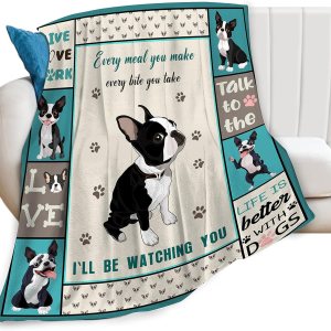 Boston Terrier – Manta ultra suave y acogedora de felpa linda para amantes de los perros Boston, manta de franela de forro polar, ligera, mullida y Boston Terrier – Manta ultra suave y acogedora de felpa linda para amantes de los perros Boston, manta de franela de forro polar, ligera, mullida y