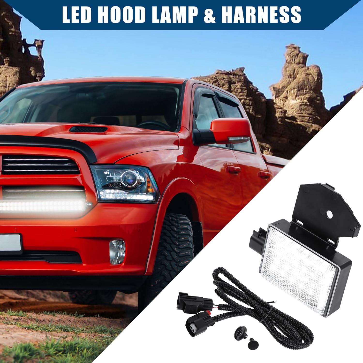 Hihaha NO. 68395126AA56021441AC Conjunto de arnés de lámpara de luz LED para coche para Dodge para Ram 1500 2500 3500 4500 5500 cargador de recogida