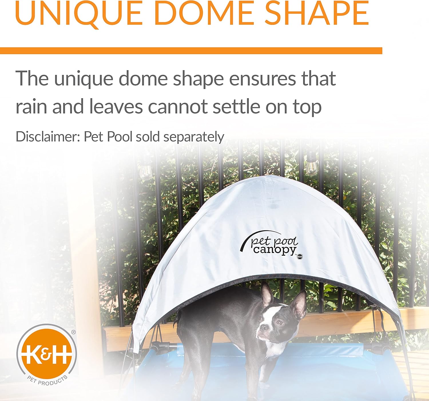 K&H Pet Products Piscina para perros y mascotas – Toldo de baño para mascotas (se vende por separado), color gris, mediano, 25 x 32 pulgadas