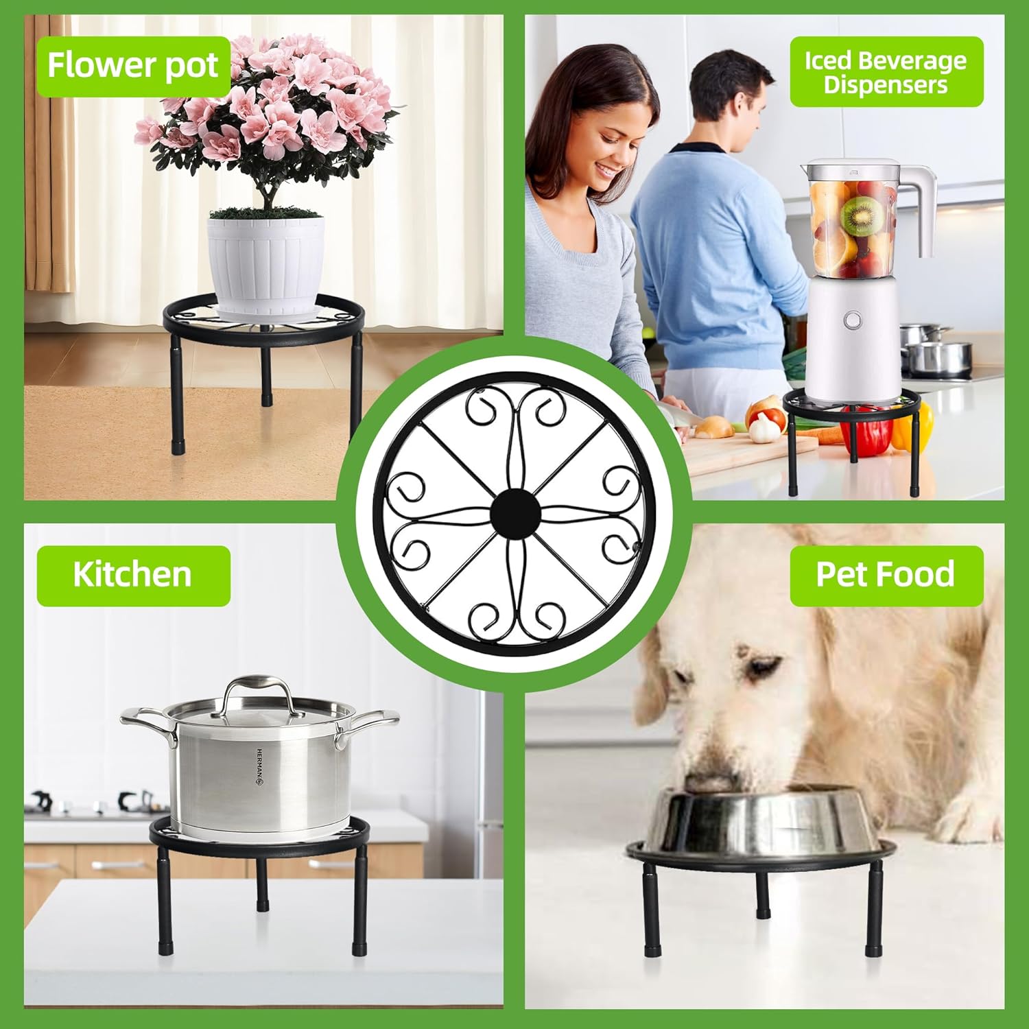 Soportes de metal para macetas, soportes resistentes para múltiples plantas, estante de hierro para macetas, estantes de decoración para interiores
