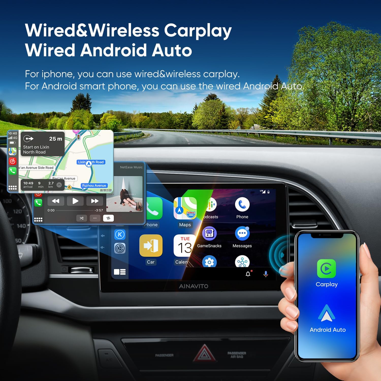 9 pulgadas 5G WiFi 8 Core (2G Ram+32G ROM) Radio estéreo para coche Hyundai Elantra 2016 2017 2018 con Carplay Android Auto, Android 12.0 Soporte de
