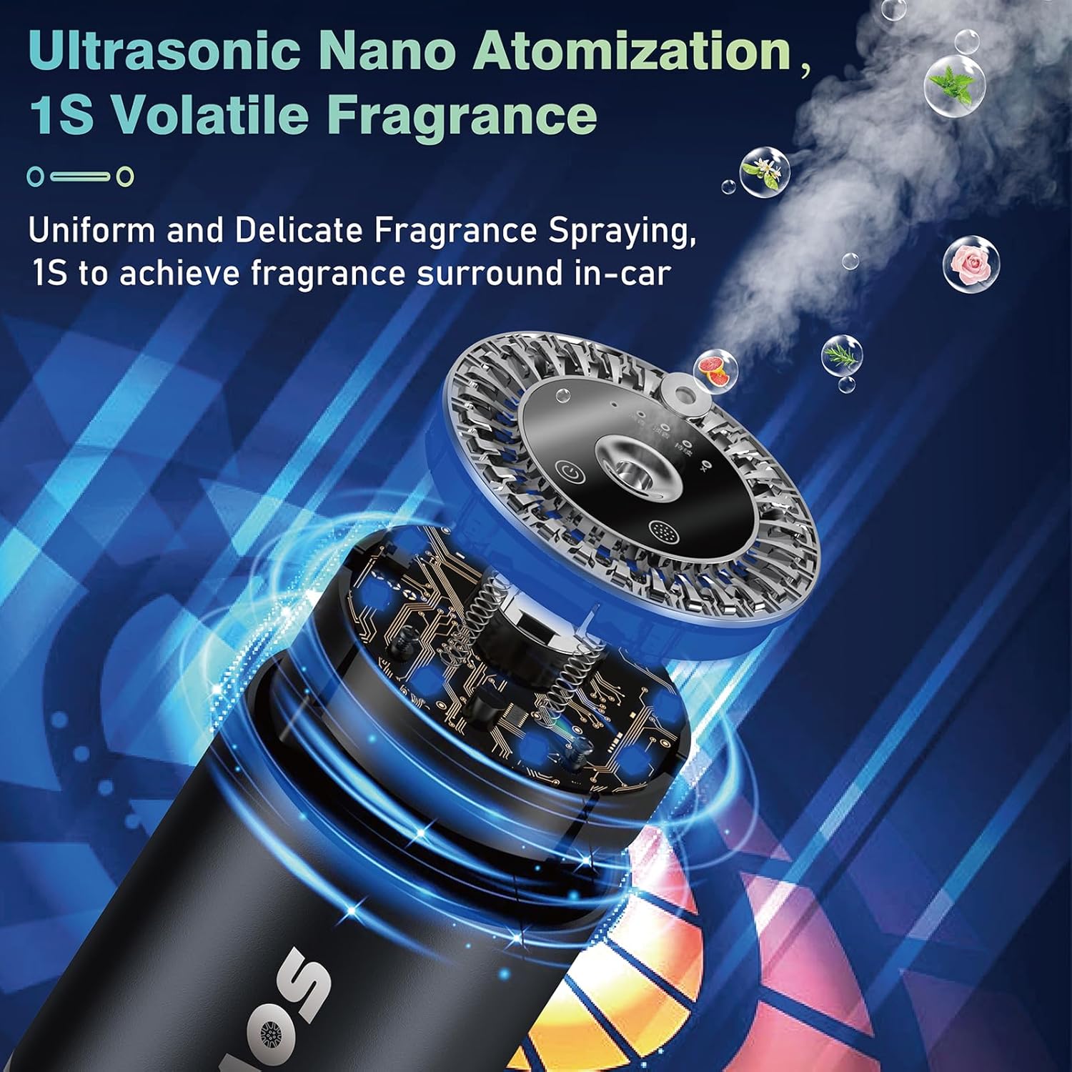Ambientador inteligente P35 para automóvil con encendido y apagado automático, 1.7 onzas líquidas de fragancia natural que dura 2-6 meses, difusor