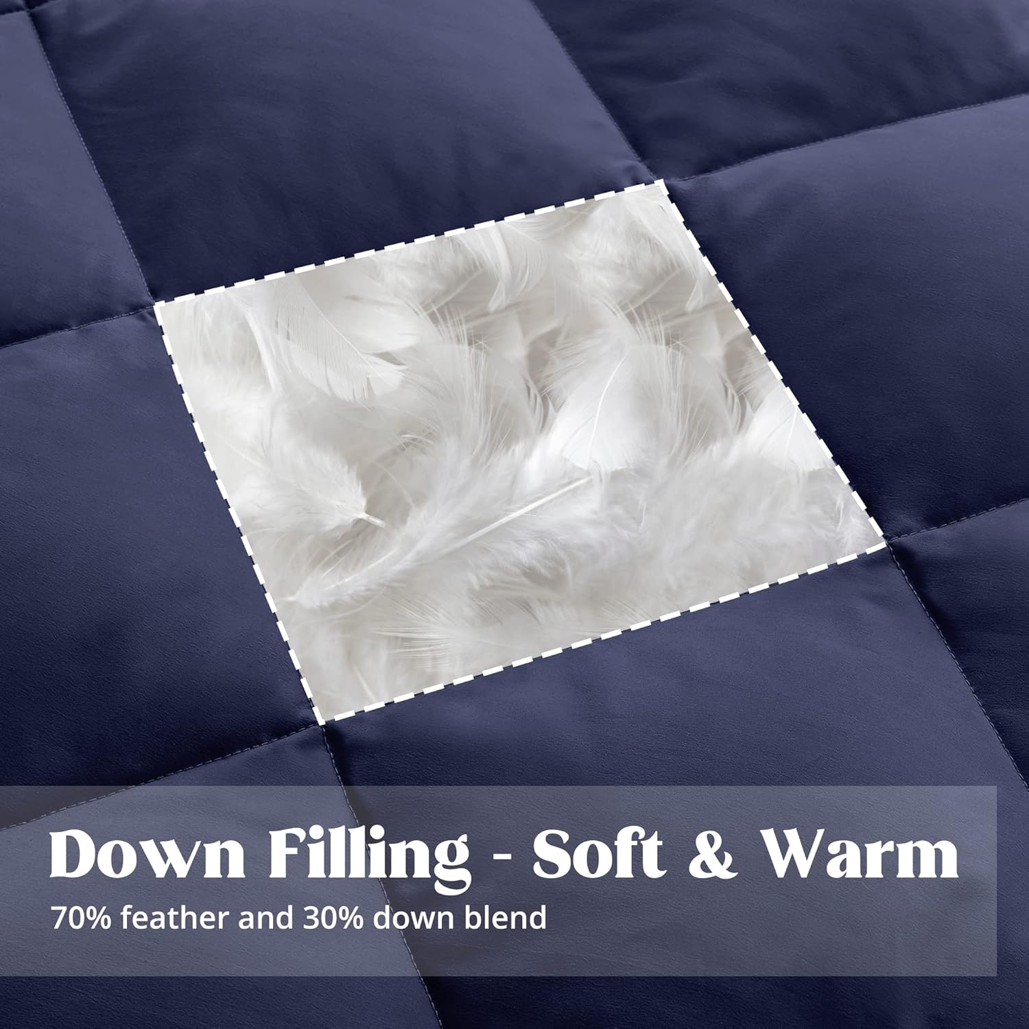 puredown Mantas de plumón para sofá, manta ligera para interiores y exteriores, manta suave para viajes y hogar, color azul marino, 50 x 70 pulgadas