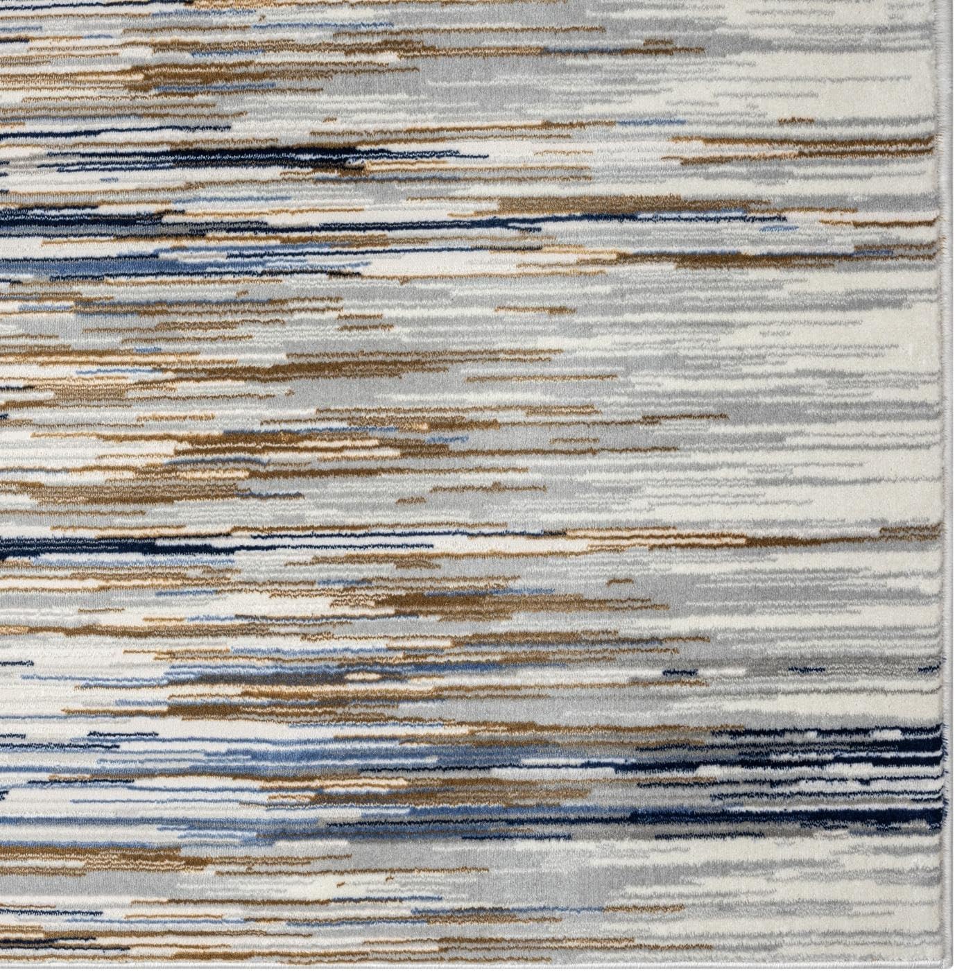 LUXE WEAVERS Marble Collection 466 – Alfombra de área de rayas abstractas azul 6×9