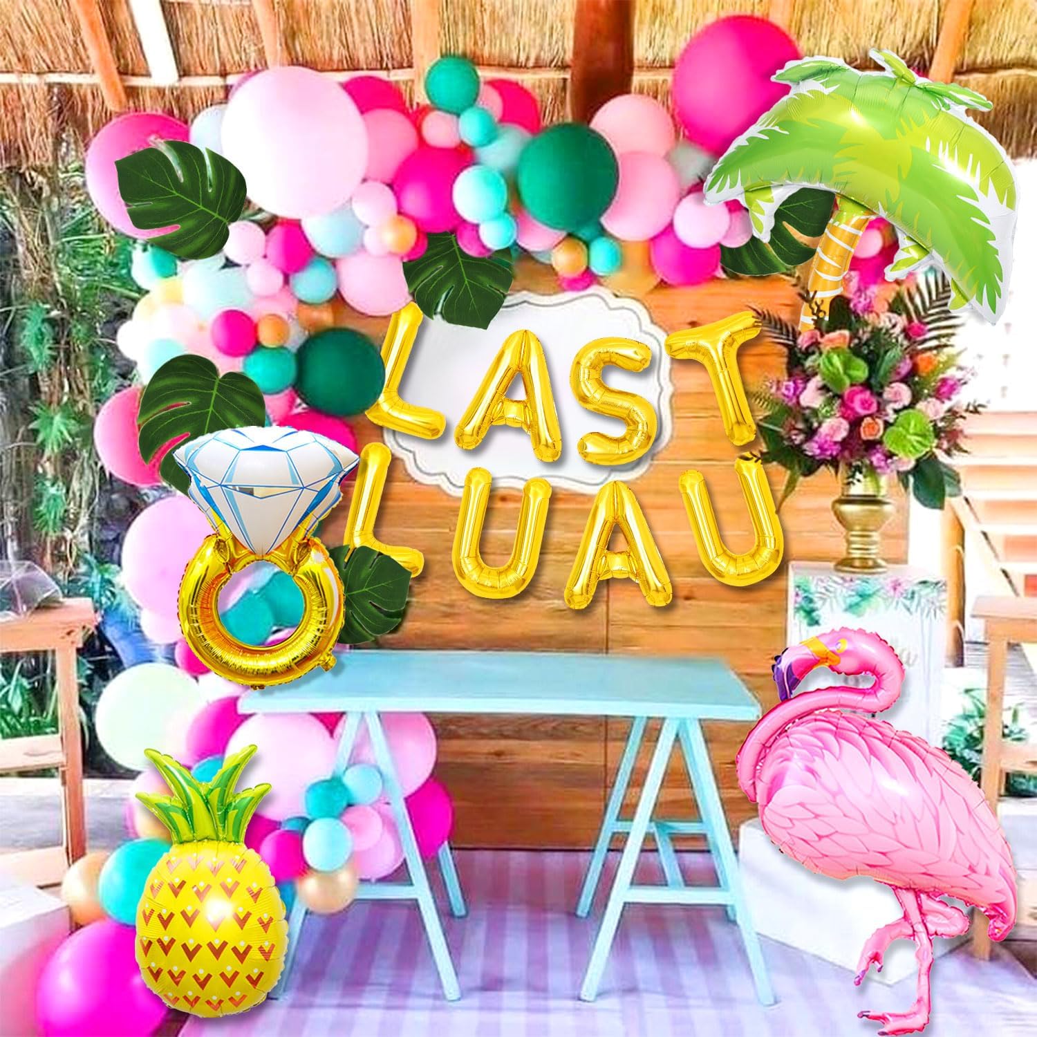 JeVenis Last Luau – Globos tropicales de despedida de soltera, decoraciones de despedida de soltera de Luau, decoraciones hawaianas para despedida