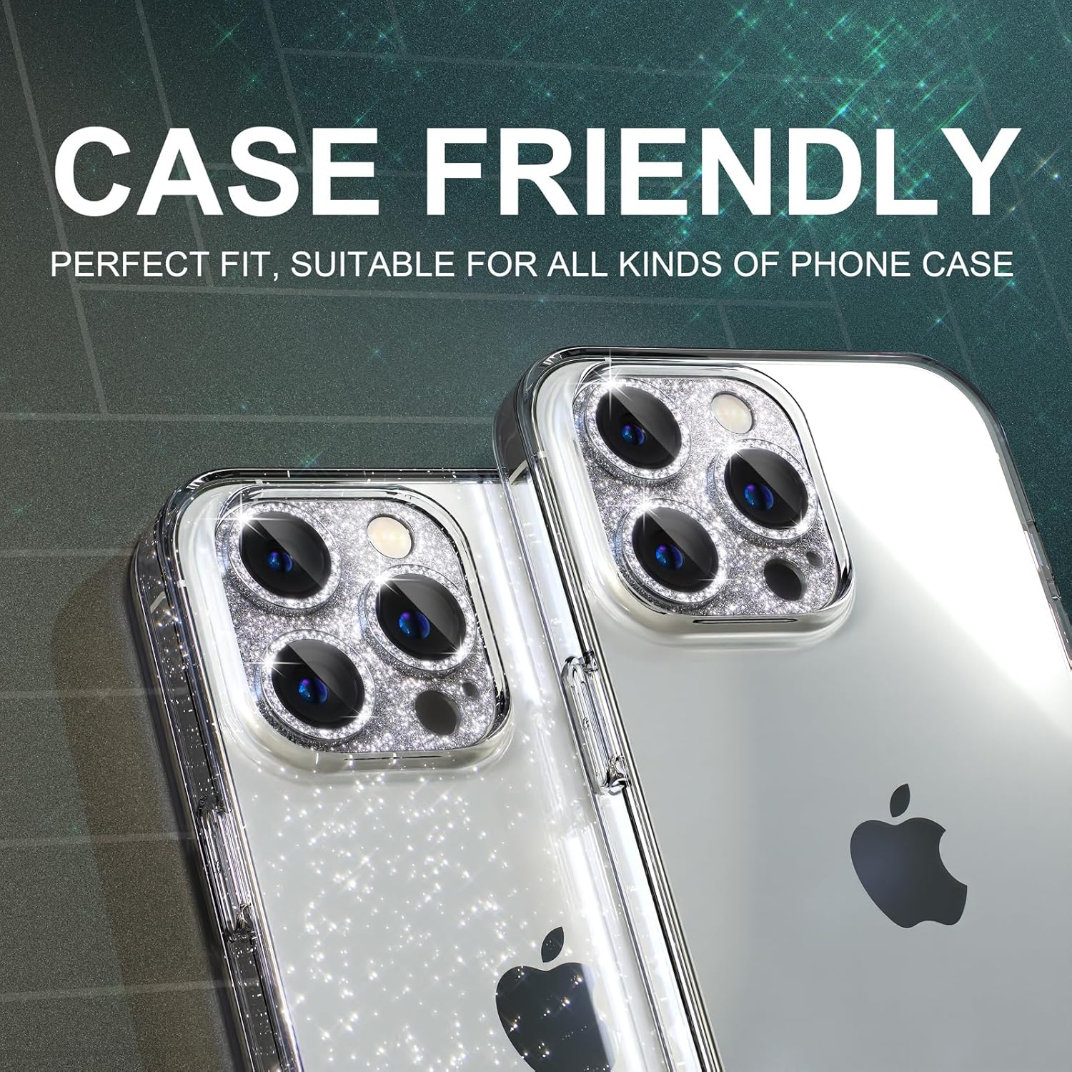 Choiche Compatible con iPhone 15 ProiPhone 15 Pro Max, protector de lente de cámara brillante con protector de pantalla de lente de vidrio templado