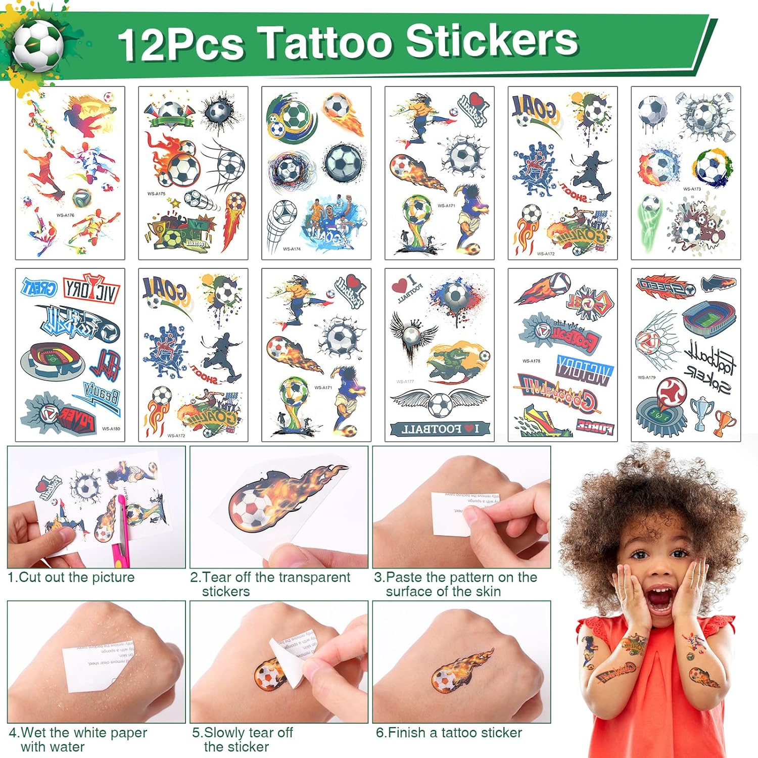 Winrayk Juego de 12 regalos de fiesta de fútbol, suministros de cumpleaños, bolsas con cordón, pulseras de silicona, llavero, calcomanías de