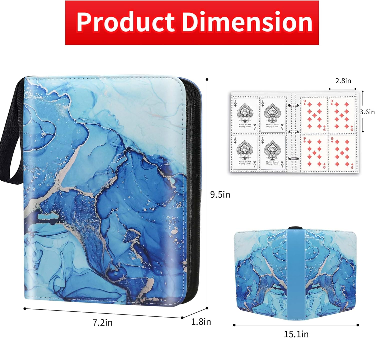 Carpeta de tarjetas intercambiables, capaz de recoger 400 tarjetas estándar, con 50 fundas desmontables, colección de clips para álbumes de