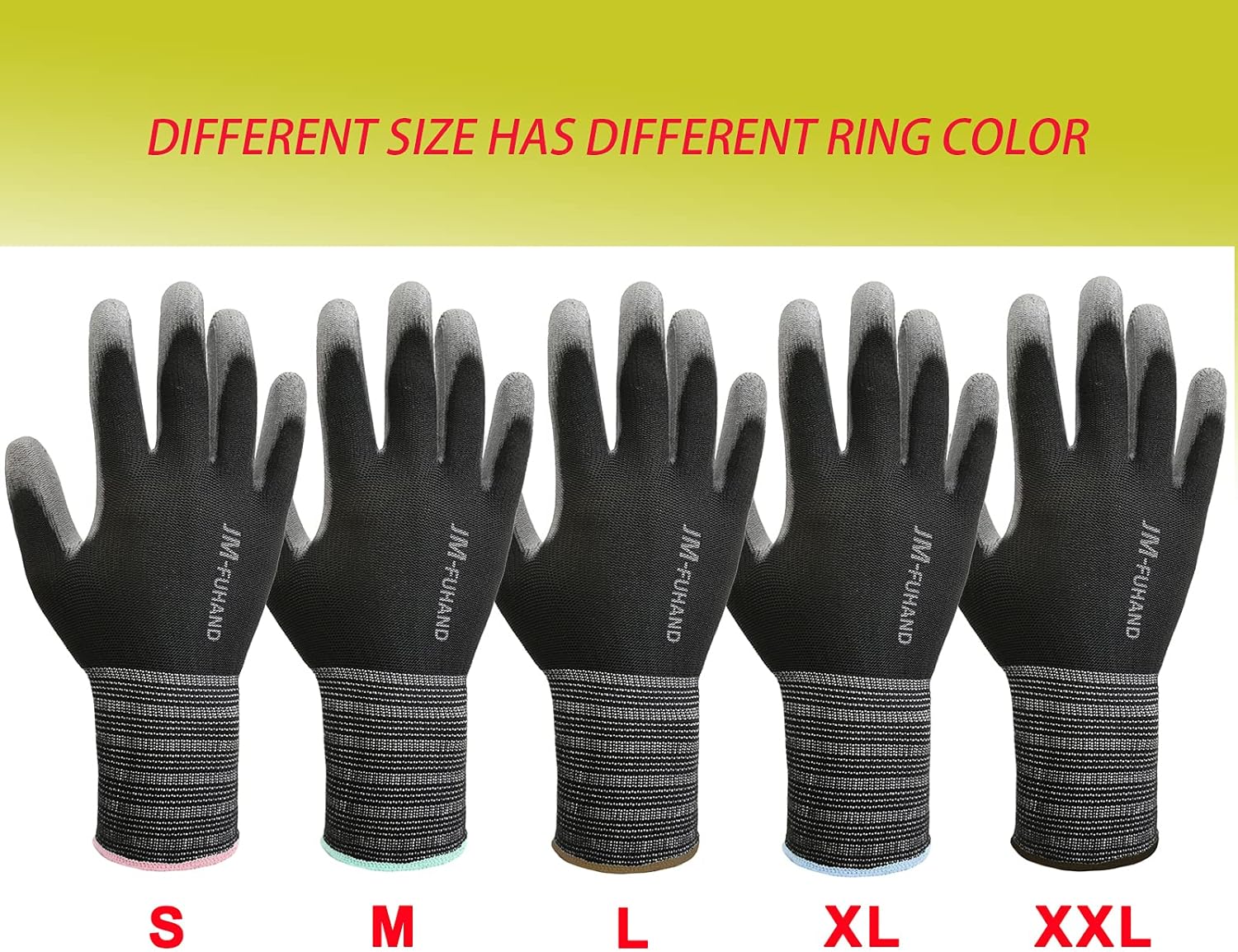 Guantes de trabajo de seguridad con revestimiento de poliuretano ultrafino (poliuretano), 12 pares, para hombres y mujeres, para trabajos de