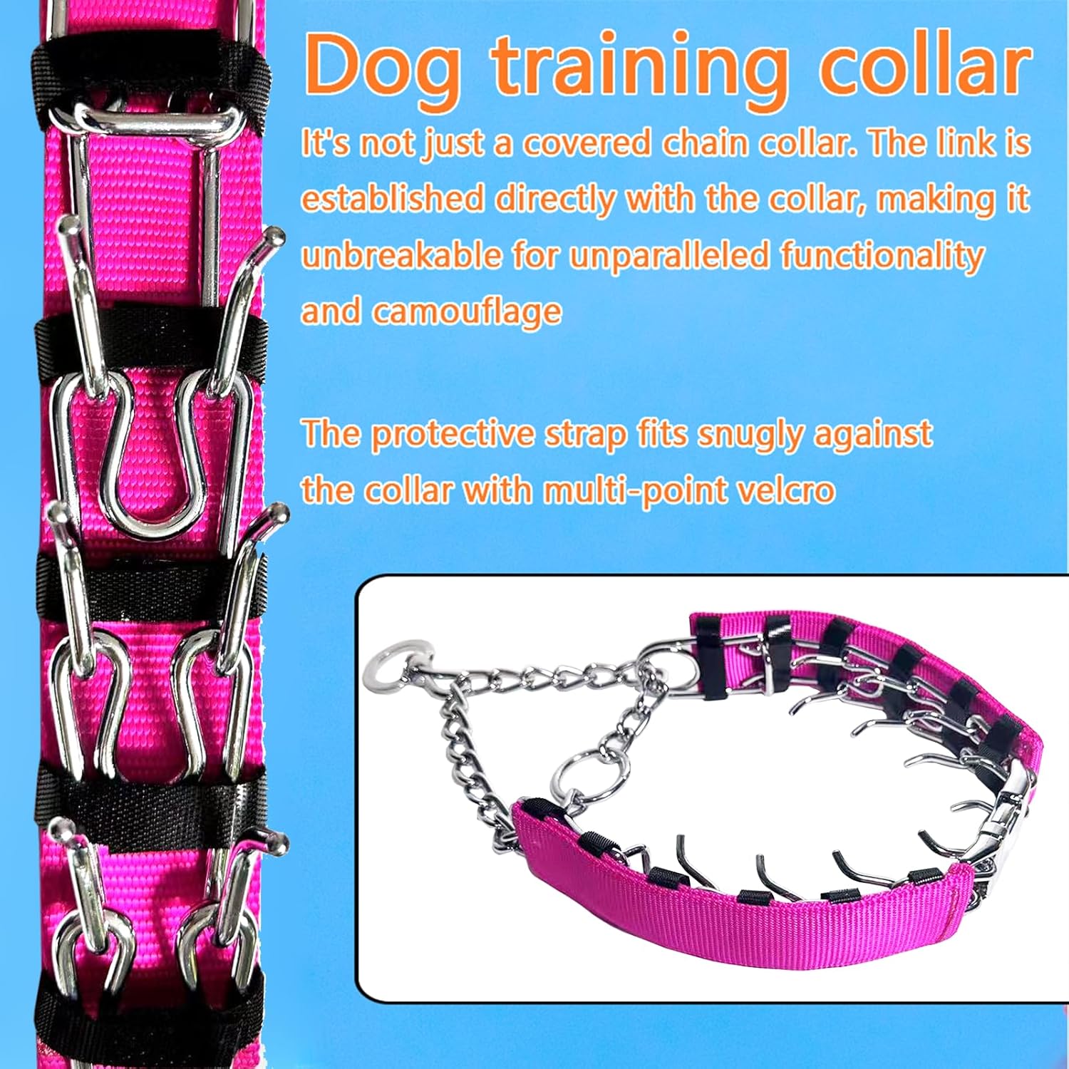 Collar de cadena para perro, con diseño de hebilla de seguridad, masticable duradero de acero inoxidable para perros pequeños, medianos y grandes