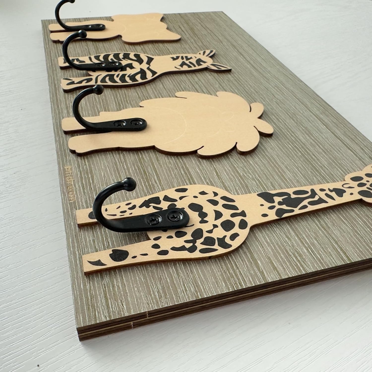 Jirafa Safari – Ganchos de pared de madera para niños, para colgar decoración de dormitorio de bebé, baño (jirafa)
