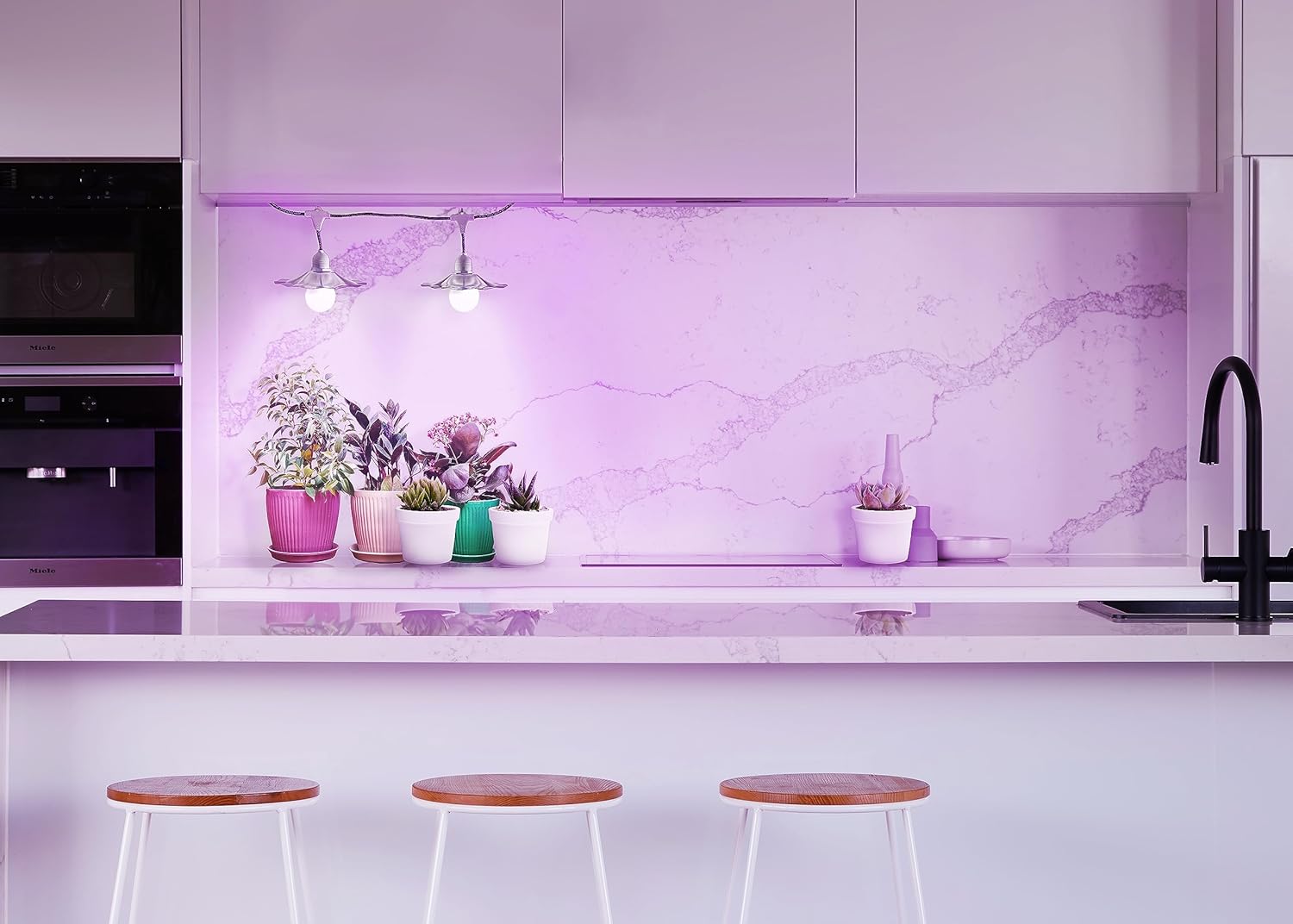 Miracle LED Kitchen Gardener – Kit de cultivo interior de diseñador  2 bombillas de cultivo de repuesto de espectro rojo y azul de luz diurna