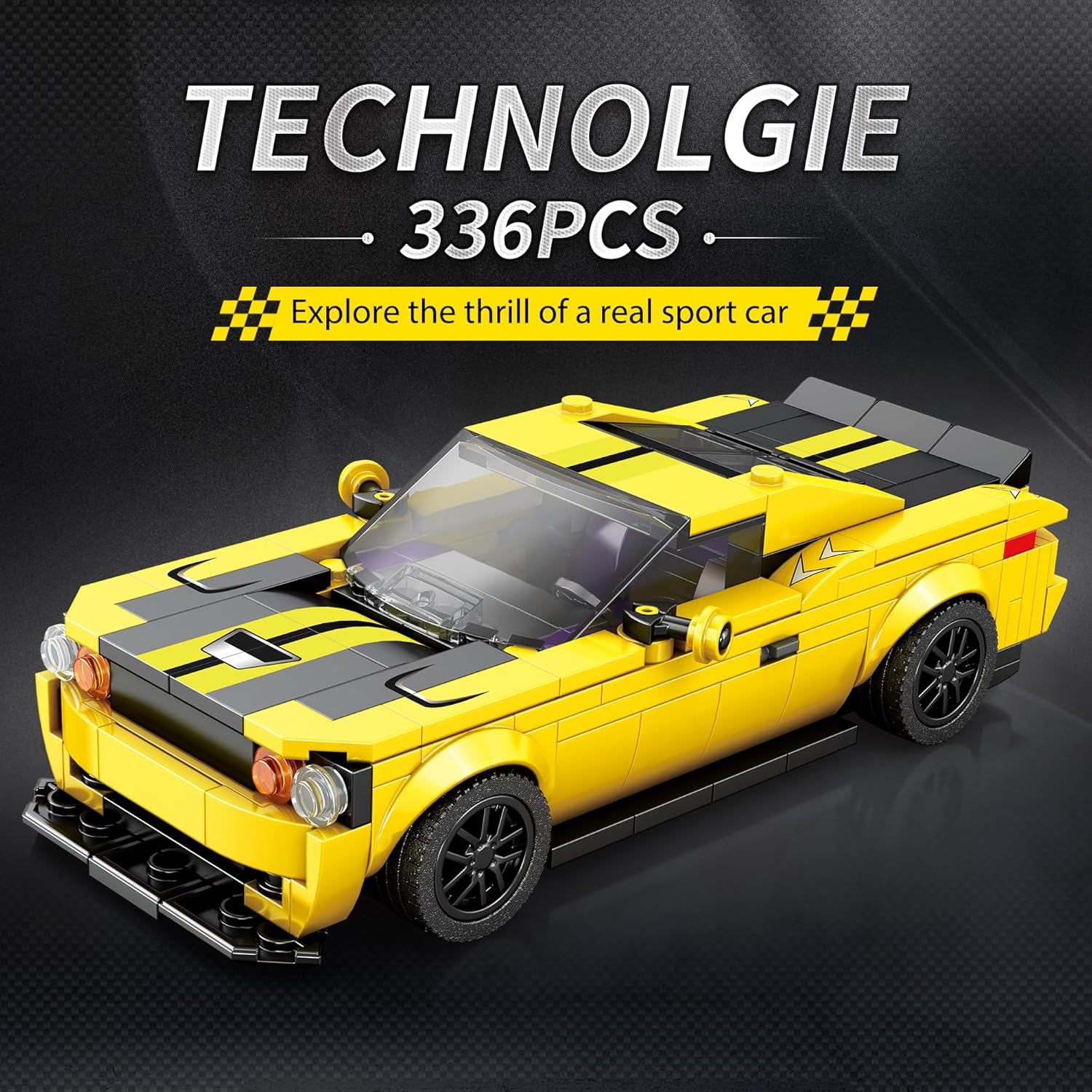 ZYLEGEN Kit de construcción de autos súper deportivos, juguete de construcción de modelo Hypercar, kit de bloques de construcción de autos de