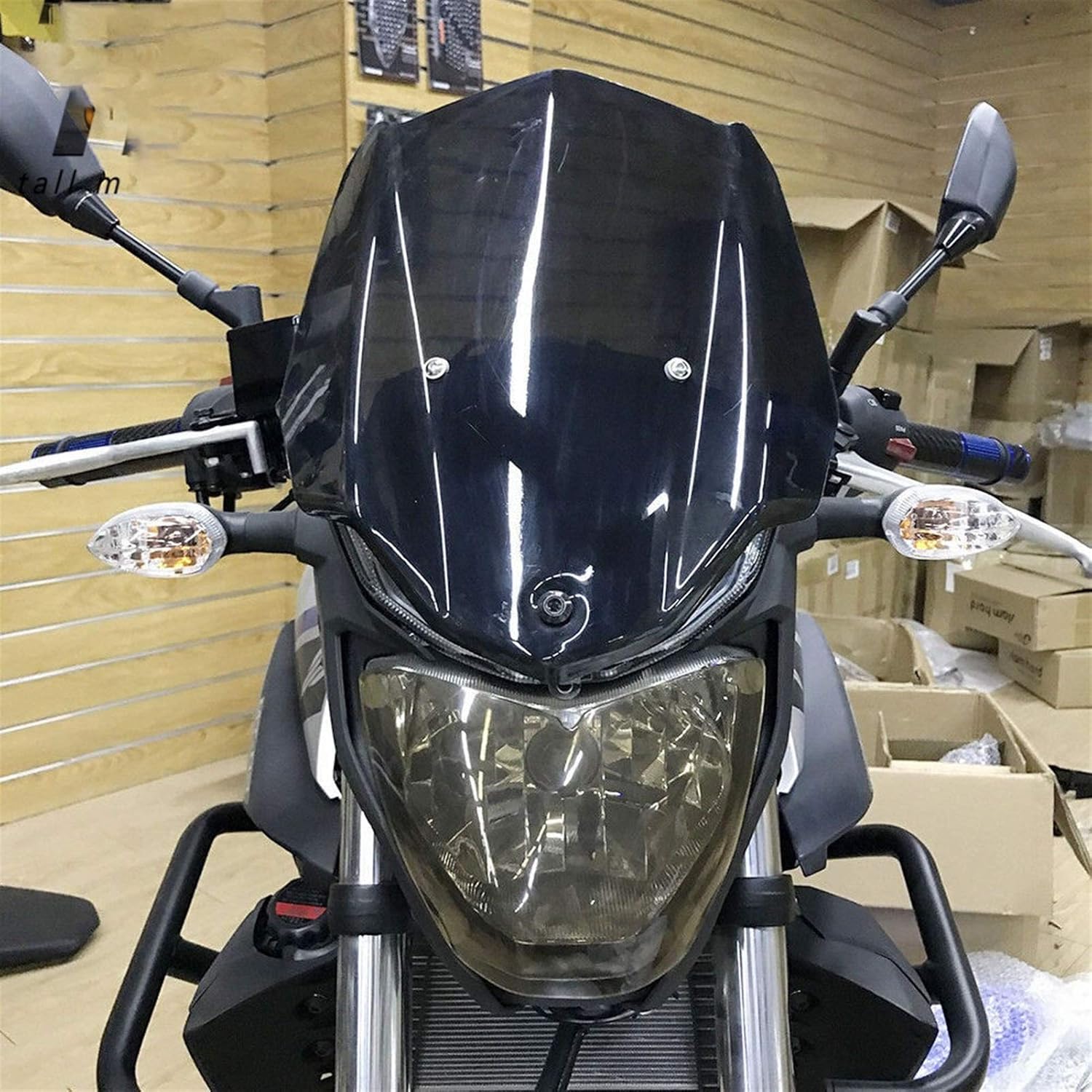 Motorcycle Windshield MT03 Windscreen Windshield Wind Deflectors with Bracket Compatible with MT-03 2016 2017 2018 2019 MT 03 Accessories Double