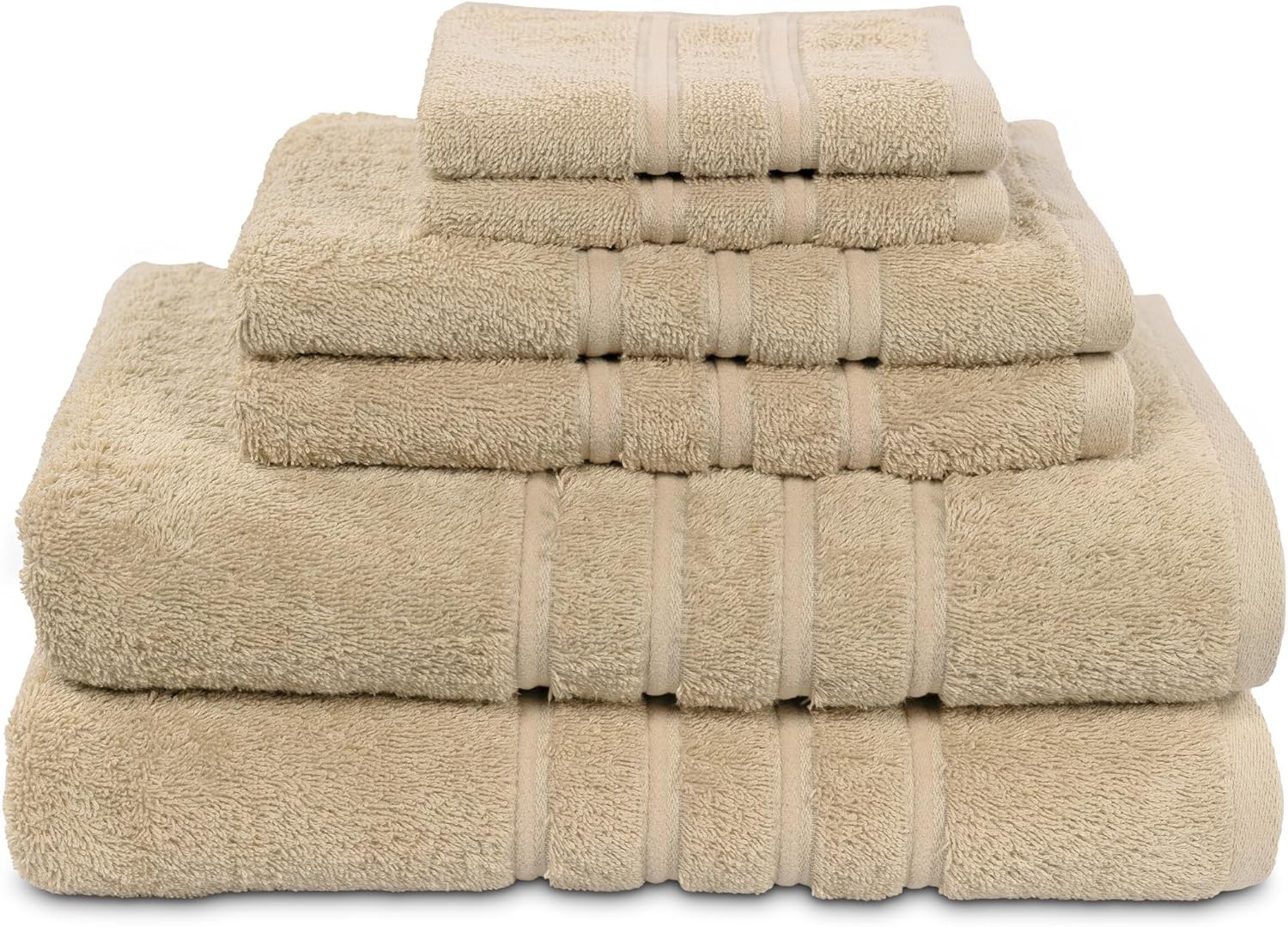 Designer MyTowels – Juego de 6 piezas de algodón Shirpur, color marfil