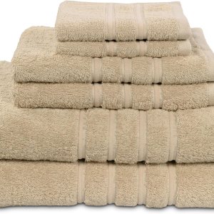 Designer MyTowels – Juego de 6 piezas de algodón Shirpur, color marfil Designer MyTowels – Juego de 6 piezas de algodón Shirpur, color marfil