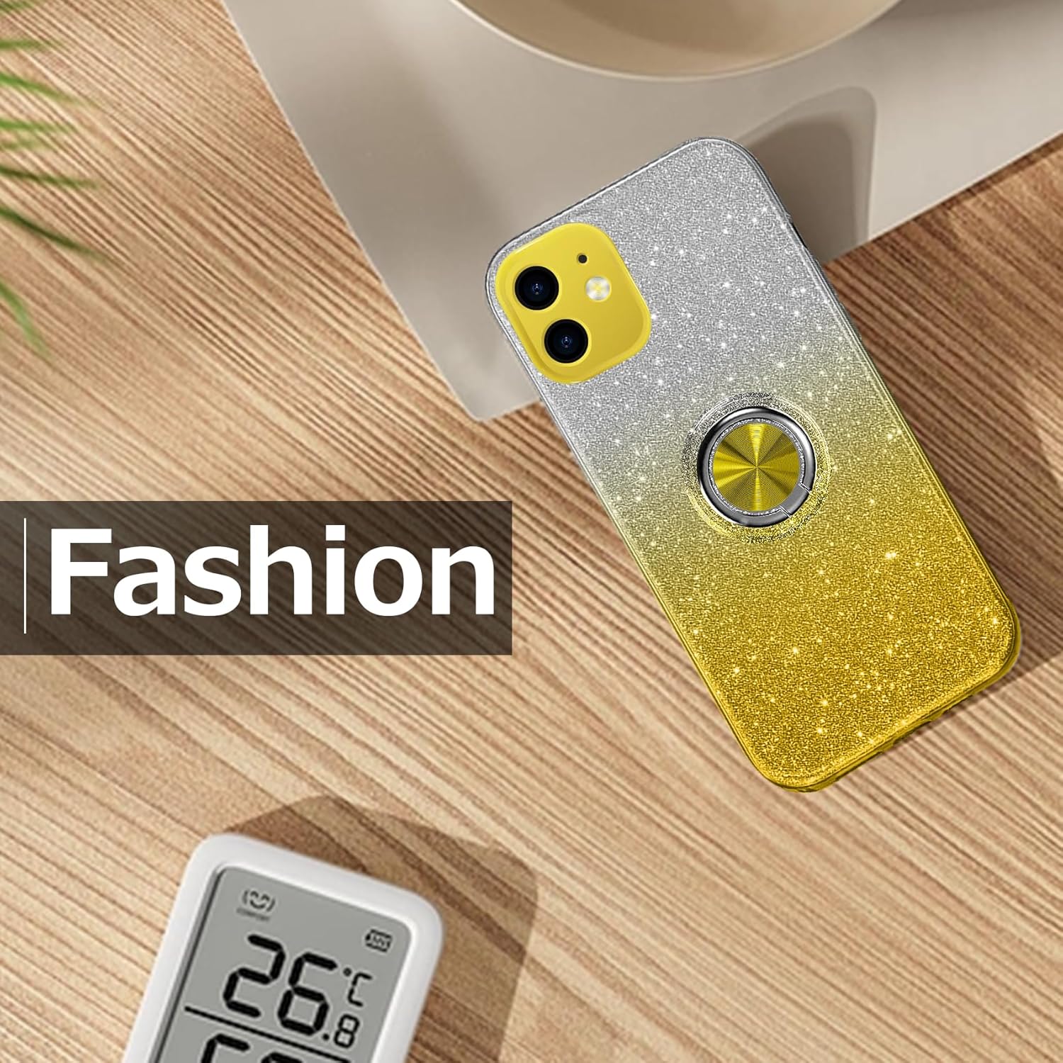 JUNAUTTB Funda para iPhone 11 con soporte magnético, purpurina brillante, para niñas y mujeres, funda de TPU y funda protectora de policarbonato