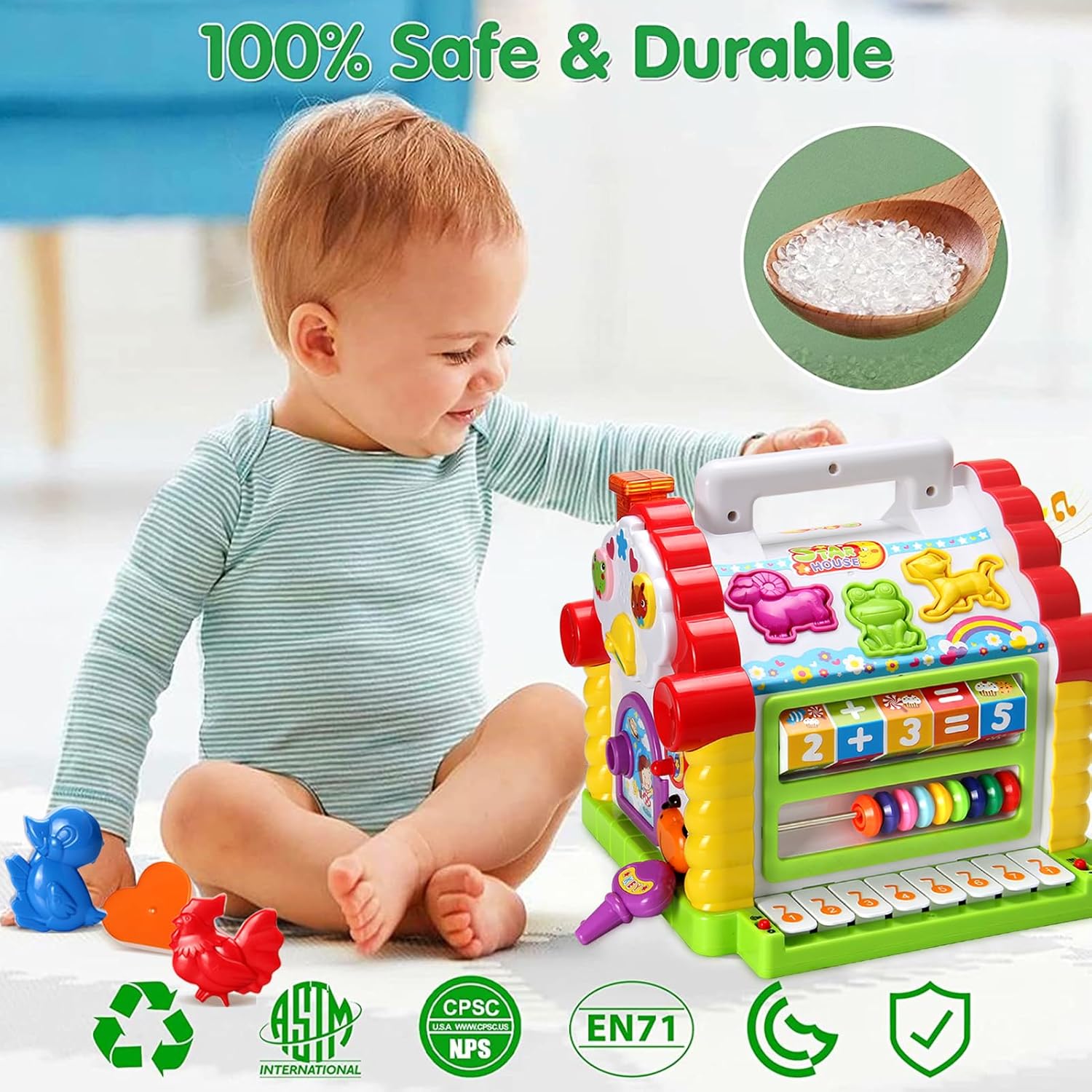 Juguetes para niñas de 1 año, regalo de cumpleaños, juguetes Montessori para niños pequeños de 1 a 2 años con sonidolucesmúsicabloquesanimales 6 en