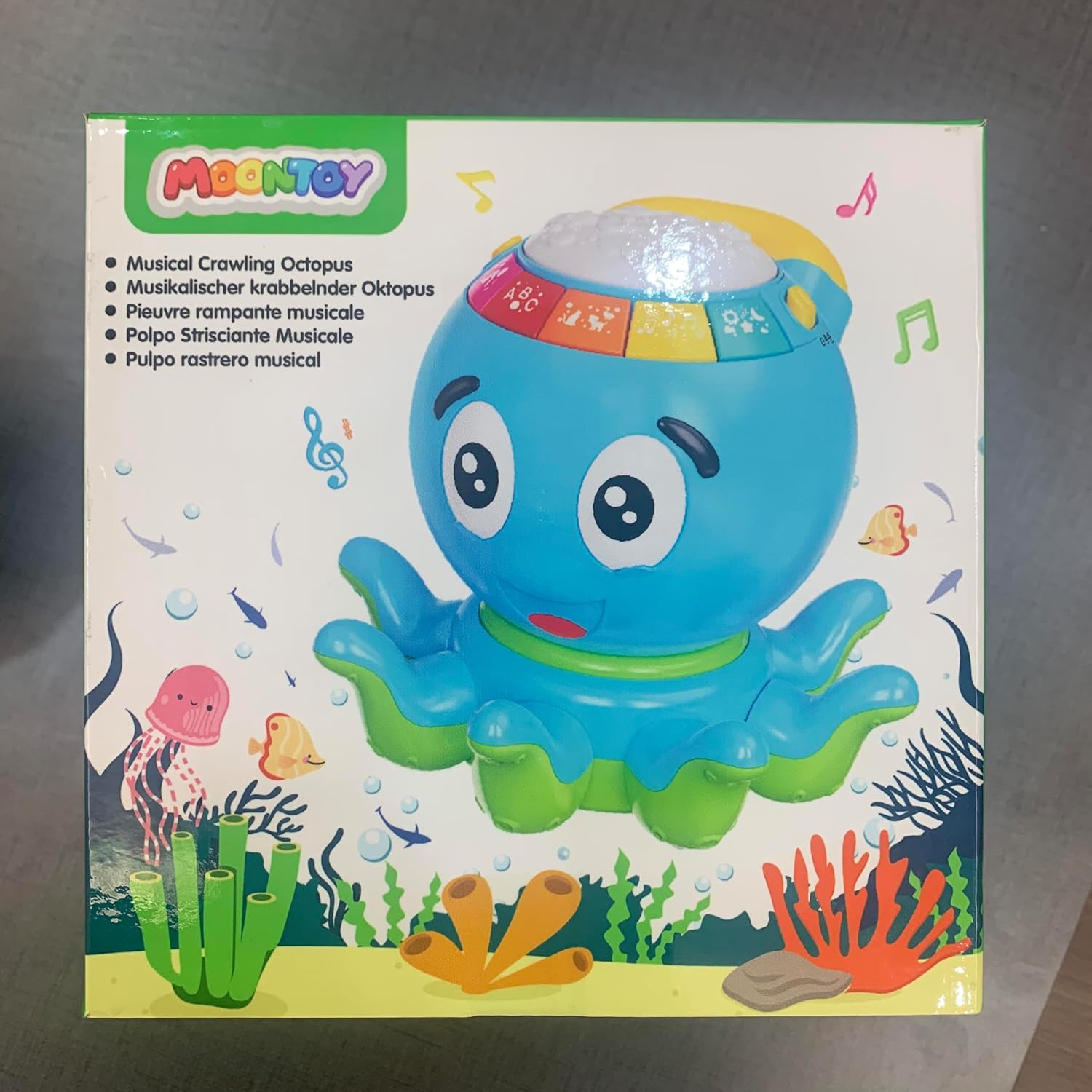 Juguetes para bebés de 6 a 12 meses, juguete musical interactivo de pulpo, de 12 a 18 meses, tiempo boca abajo con luz y sonido, 7, 8, 9, 10, 11