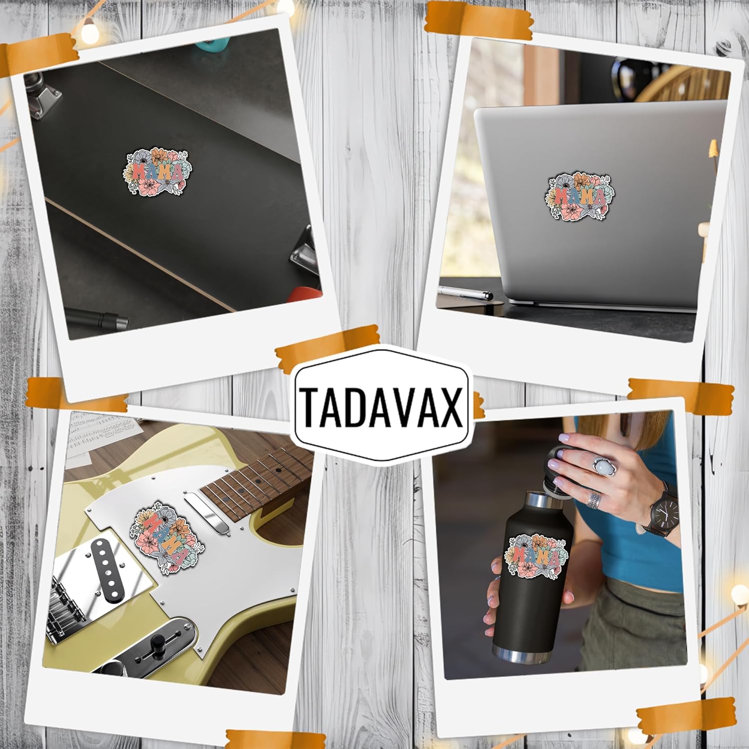 (3 unidades) – Calcomanías florales para decoración de libros, portátiles, teléfonos, vasos de 3 pulgadas, vinilo impermeable para botella de agua,