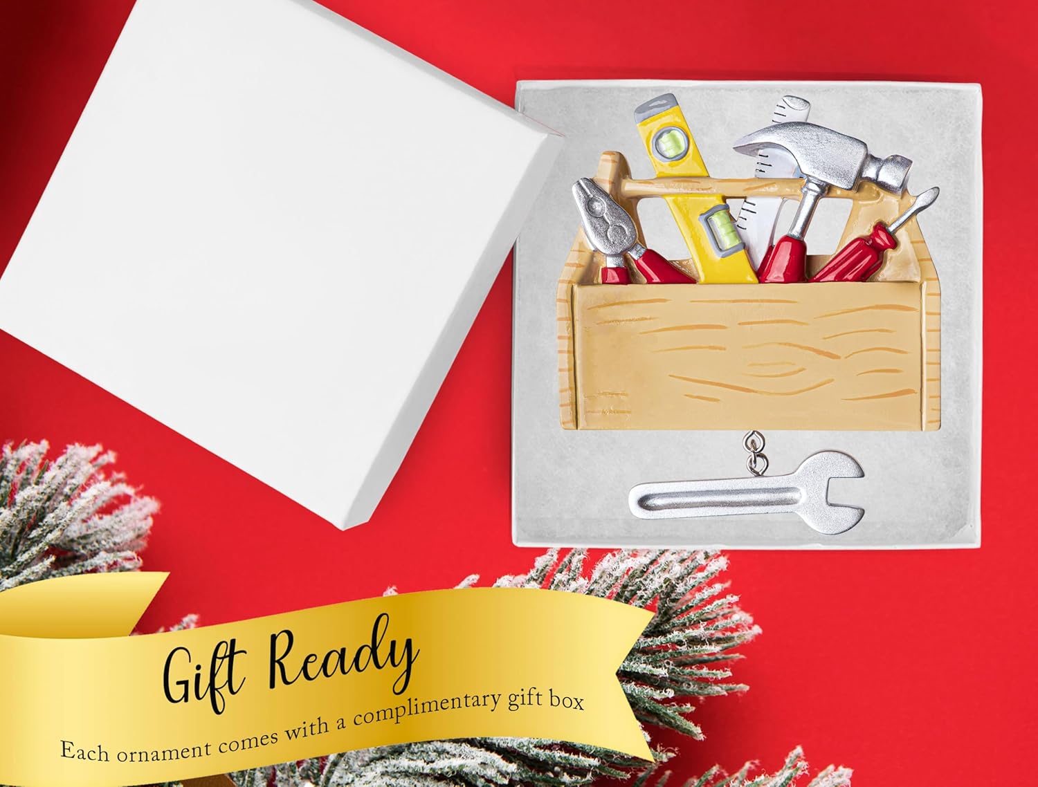 Caja de herramientas personalizada, adorno de Navidad 2023  Personalización gratuita  Caja de herramientas con llave colgante para árbol de Navidad