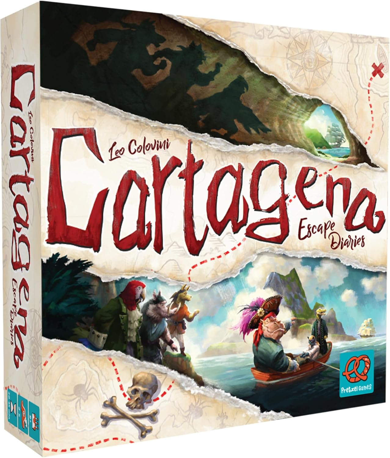 Juego de mesa Cartagena Escape Diaries – Juego de aventura pirata, juego de estrategia, divertido juego familiar para niños y adultos, a partir de 8