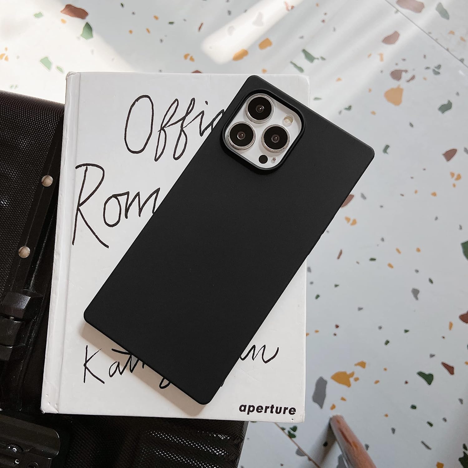 Jmltech Funda de borde cuadrado, para iPhone 14 Pro Max, funda protectora de silicona, delgada, a prueba de golpes, flexible, para mujeres y niñas,