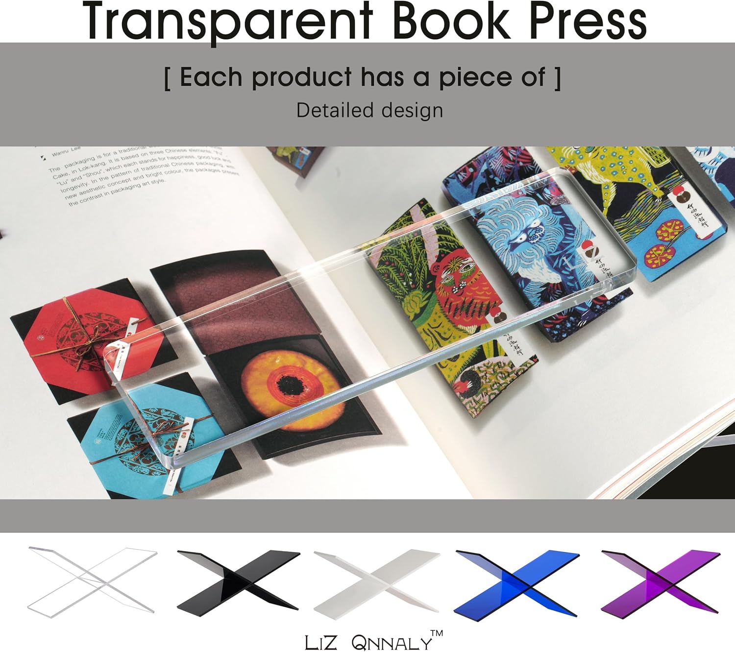 Soporte para libros de acrílico transparente, soporte abierto de lectura transparente con pisapapeles, perfecto para libros de cocina, revistas y