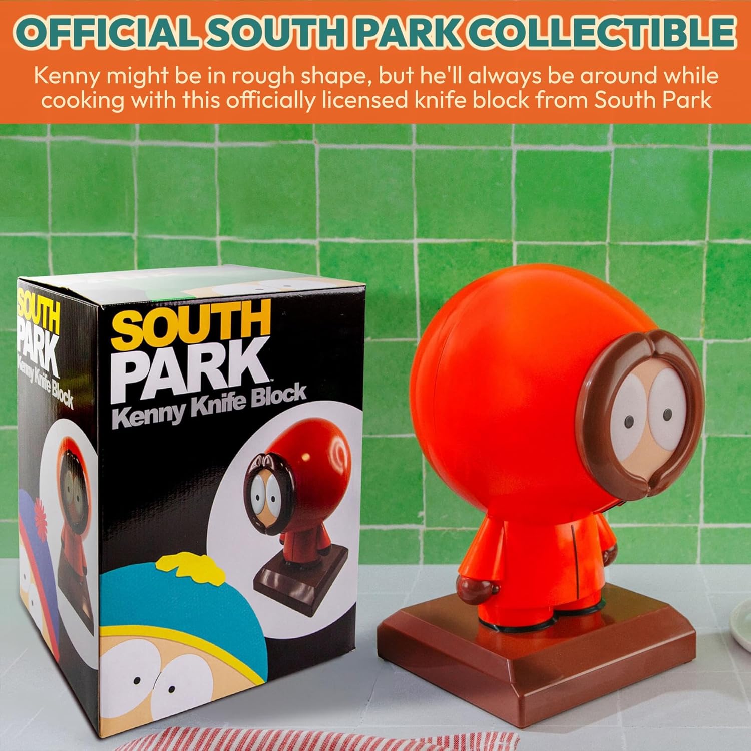 South Park Kenny – Soporte para cuchillos de 10 ranuras  Organizador de almacenamiento de cocina independiente, exhibición de cubiertos que ahorra