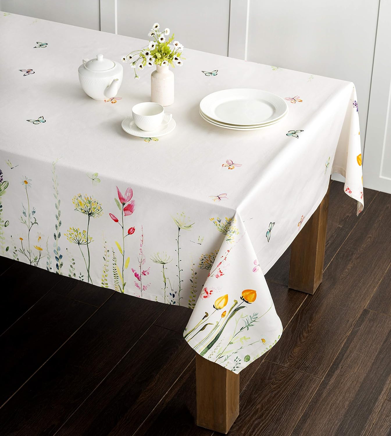 Mantel Maison d’ Hermine Faïence, 100 % de algodón, para cocina, comedor, decoración de mesa, fiestas, bodas, primavera y verano