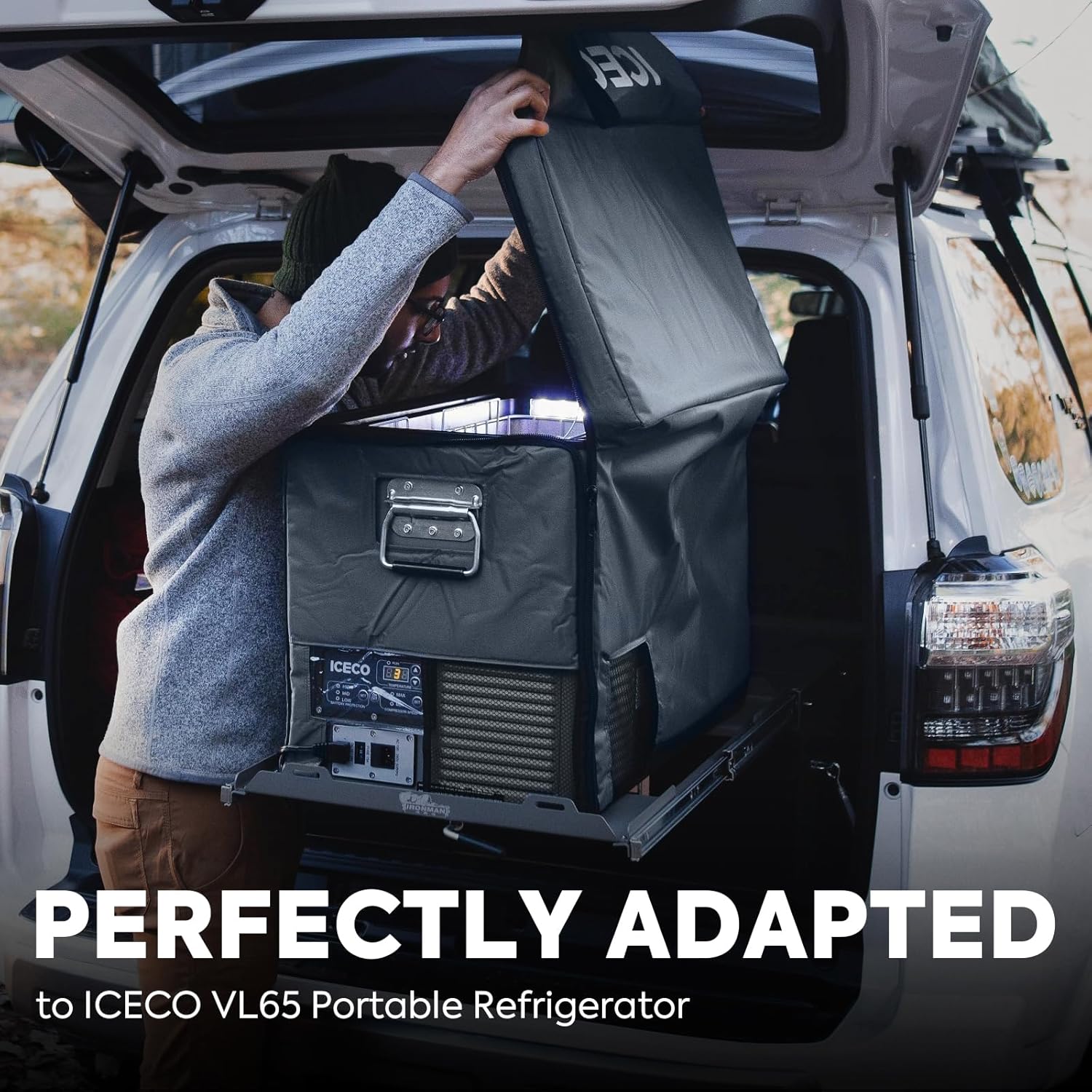 ICECO Refrigerador portátil de 68.6 cuartos de galón de control independiente de doble zona con compresor SECOP, CA 110 VCC 12 V congelador para
