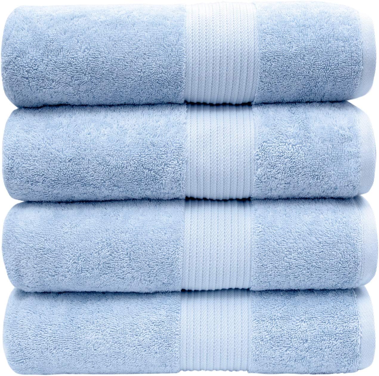 Toallas de baño de algodón de lujo Bliss – 34 x 56 pulgadas, toalla de baño extra grande de calidad premium – 650 GSM – Suave, absorbente