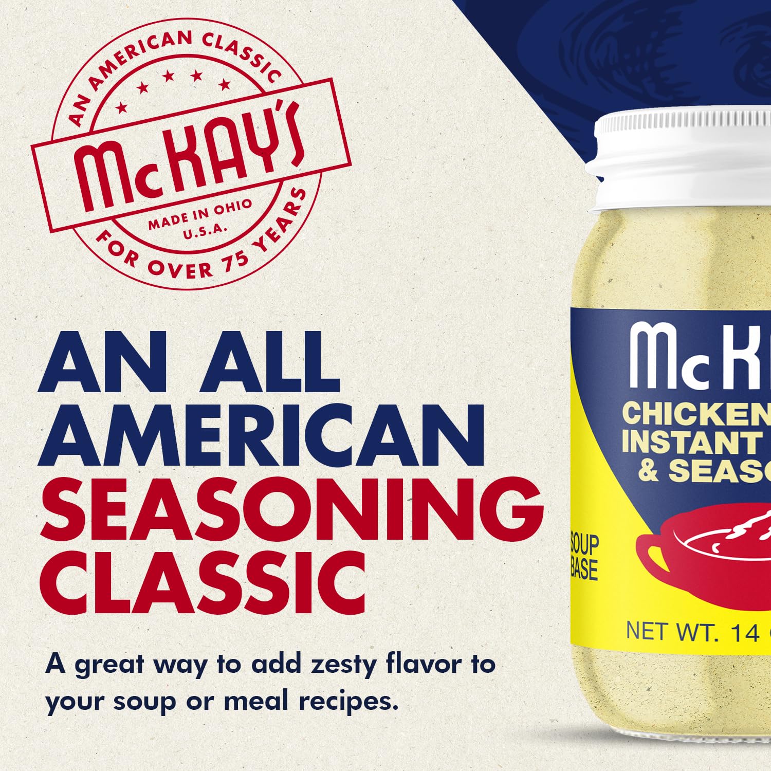 Mc Kay’s Condimento para sopa en polvo con sabor a pollo y carne, caldo instantáneo sin gluten, sustituto de cubos de lingotes, Est. 1945 (pollo