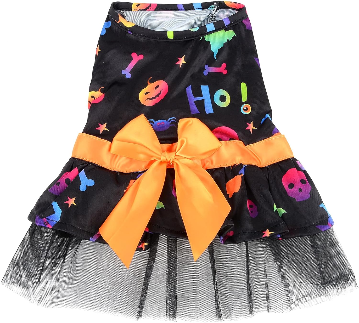 Zunea Vestidos de Halloween para perros pequeños, gatos, calaveras de calabaza, murciélagos, patrón de cachorro, disfraces de Halloween, vestido