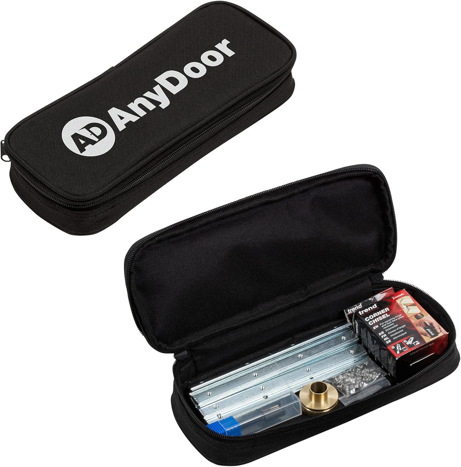 Trend Kit de plantilla de bisagra a tope AnyDoor de 9 pies, de forma rápida y precisa empotrar bisagras cuadradas y de radio en puertas y marcos de