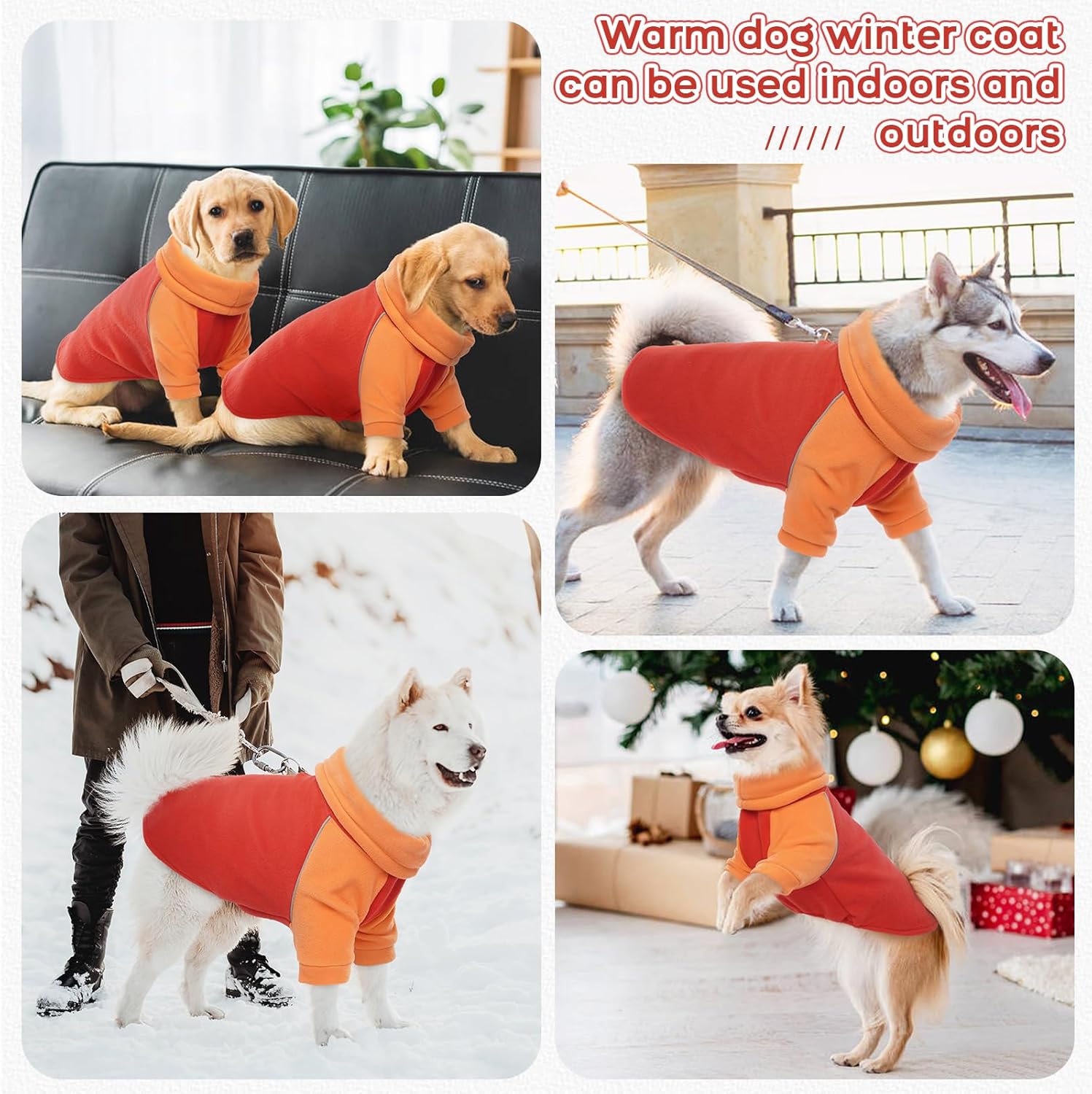Bonaweite Chaleco de forro polar para perro, suéter de forro polar cálido para perro, chaqueta de forro polar para invierno resistente al viento,