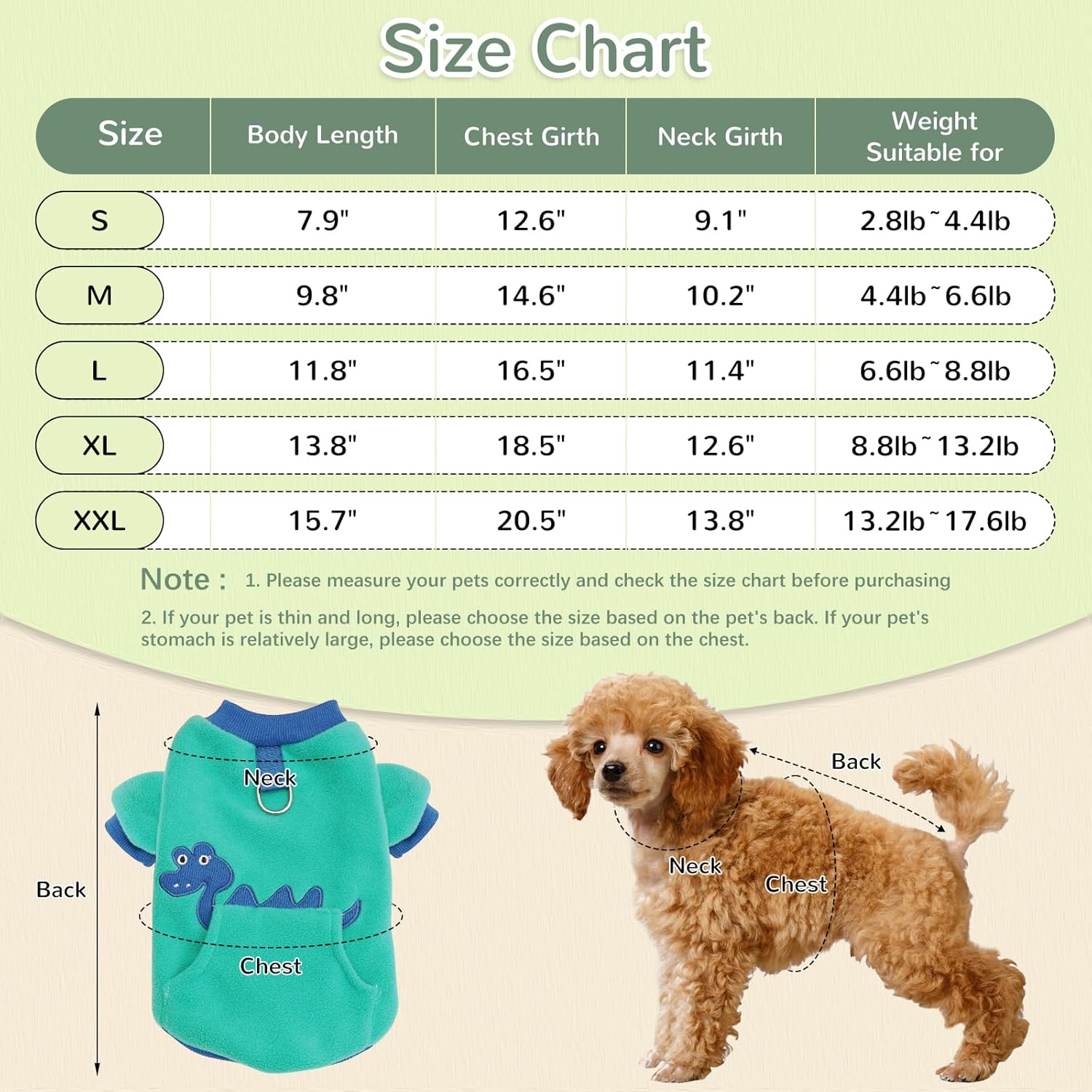 Suéter para perros cachorros y gatos, cálida sudadera estirada, lindo patrón de dinosaurio, ropa de invierno con bolsillo para perros pequeños y