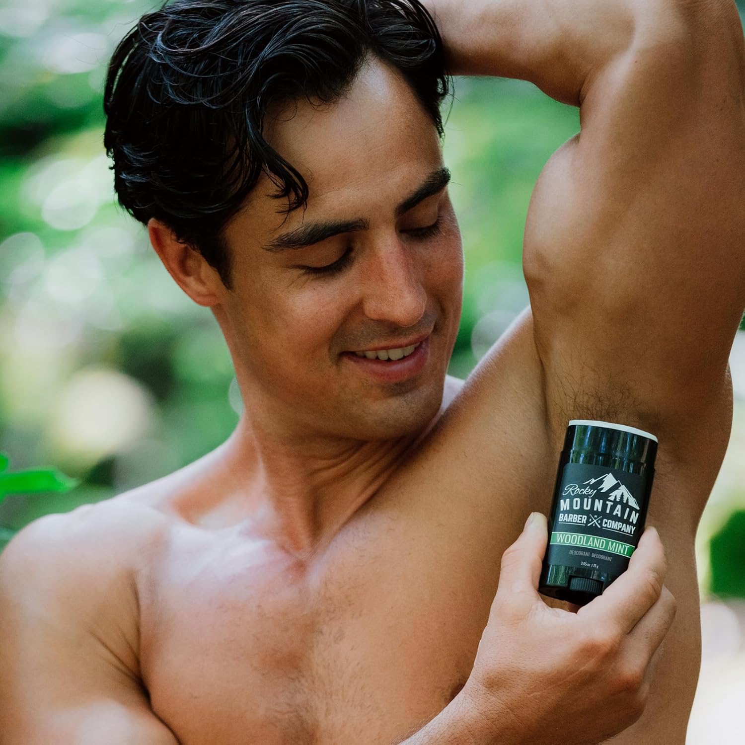 Desodorante natural para hombre, sin aluminio ni parabenos, fabricado con ingredientes simples a base de plantas y aceite esencial de menta,