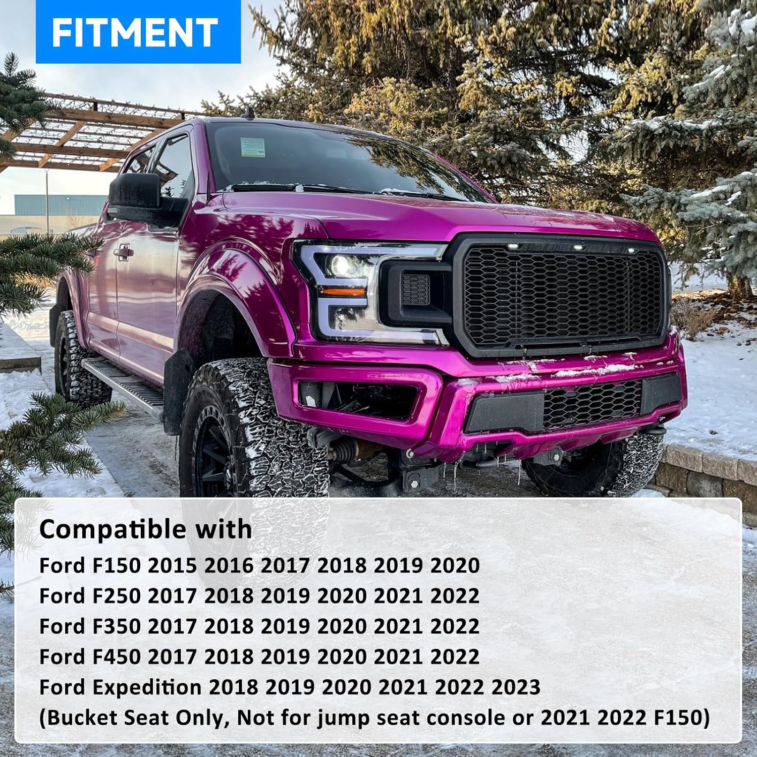 Cojín de consola central compatible con Ford F150 2015-2020 Ford F250 F350 F450 2017-2022 y 2018-2023 Accesorios Expedition 2015-2020, funda