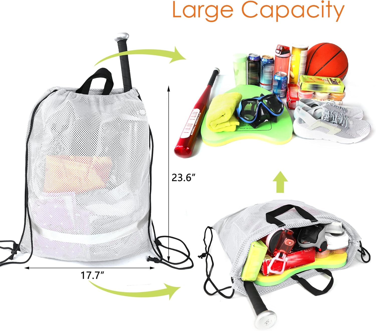 BeeGreen Mochila con cordón para hombres y mujeres, atlética, gimnasio, deportes, entrenamiento, playa, natación
