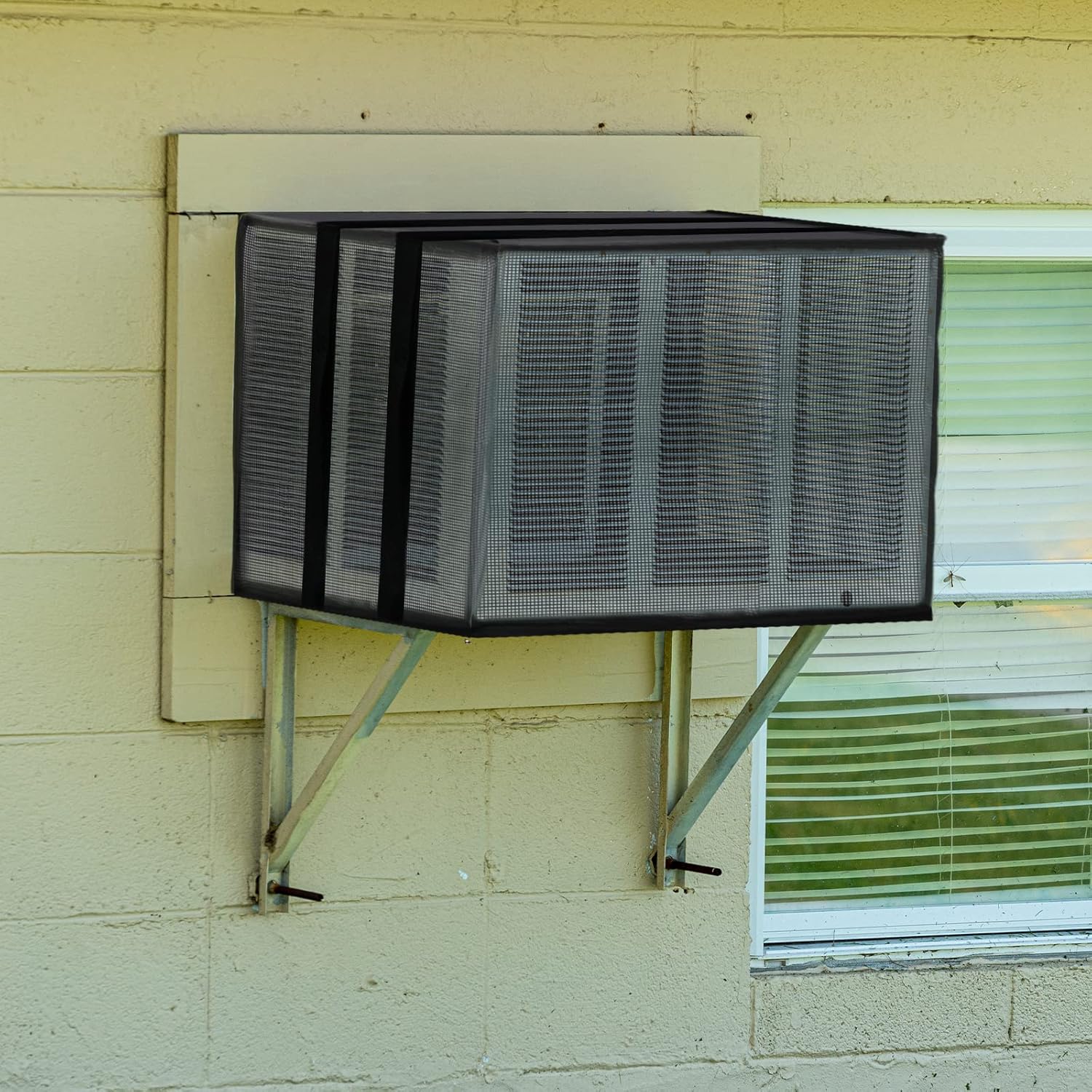 Luxiv Cubierta de malla de aire acondicionado para ventana de aire acondicionado, ventana de soporte, unidad de aire acondicionado, uso de trabajo