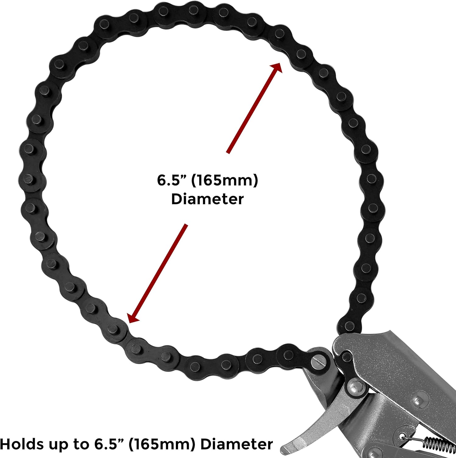 Strong Hand Tools – VAL-PFC1024, alicates de cadena de bloqueo, cadena extraíble de 24 pulgadas, soporta tubos de hasta 6.5 pulgadas de diámetro,