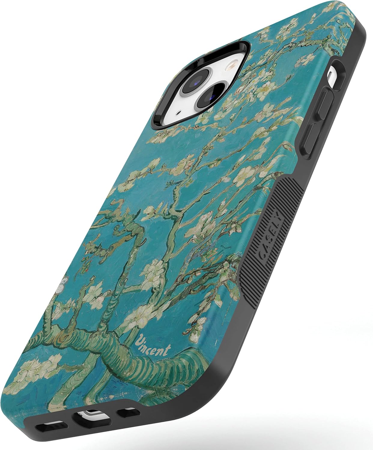 Casely Funda floral para iPhone 14  Blue Awakening  Van Gogh Almond Blossom  Compatible con MagSafe