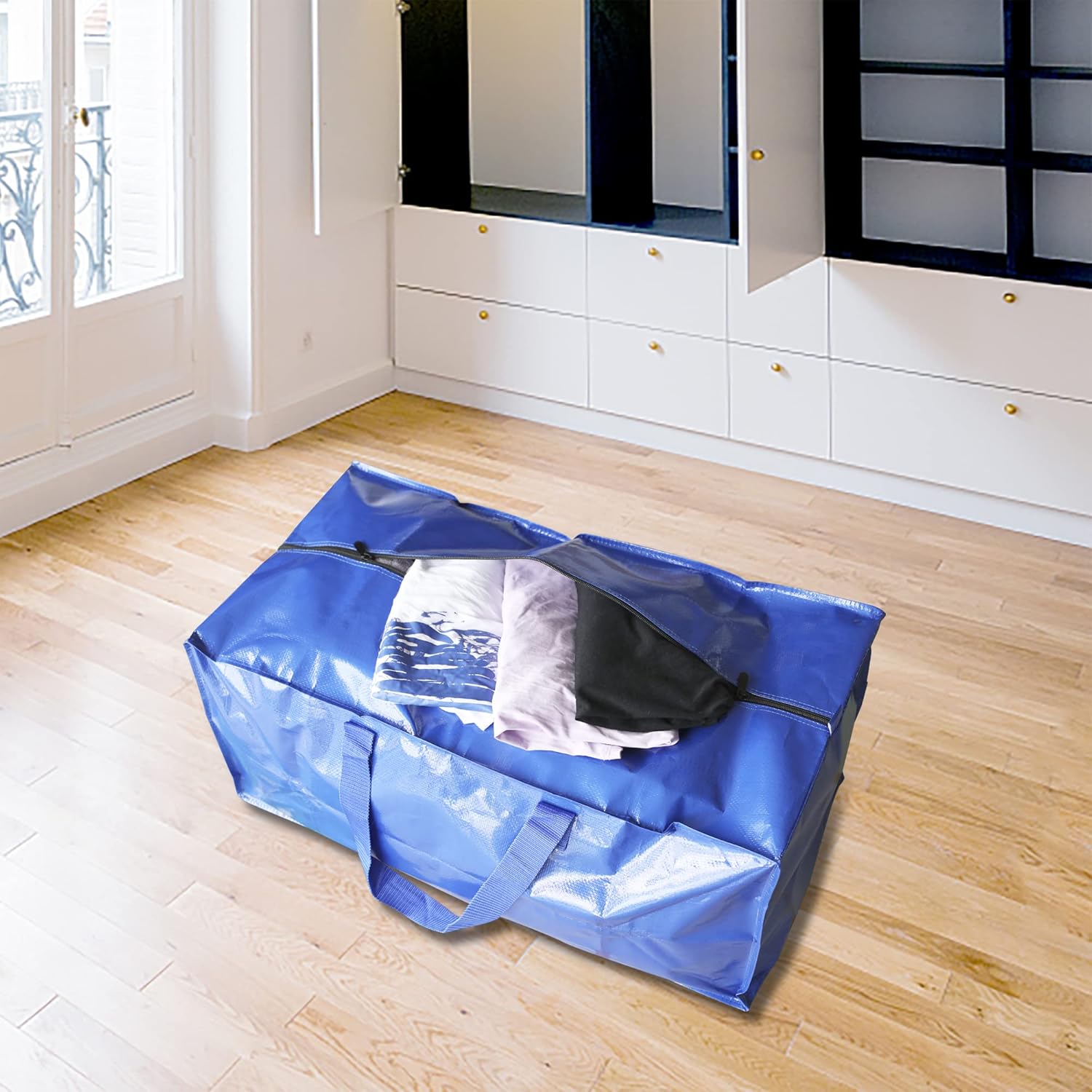 Bolsas de mudanza extragrandes  Paquete de 6 bolsas de mudanza resistentes  Correas resistentes para mochila con asas, cremalleras, bolsas de