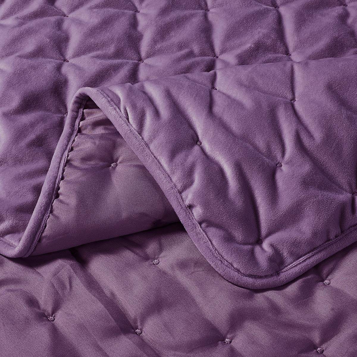Royal Hotel Bedding Edredón de terciopelo esponjoso tamaño Queen, terciopelo morado de 92 x 96 pulgadas, juego de 3 piezas, edredón de lujo de gran